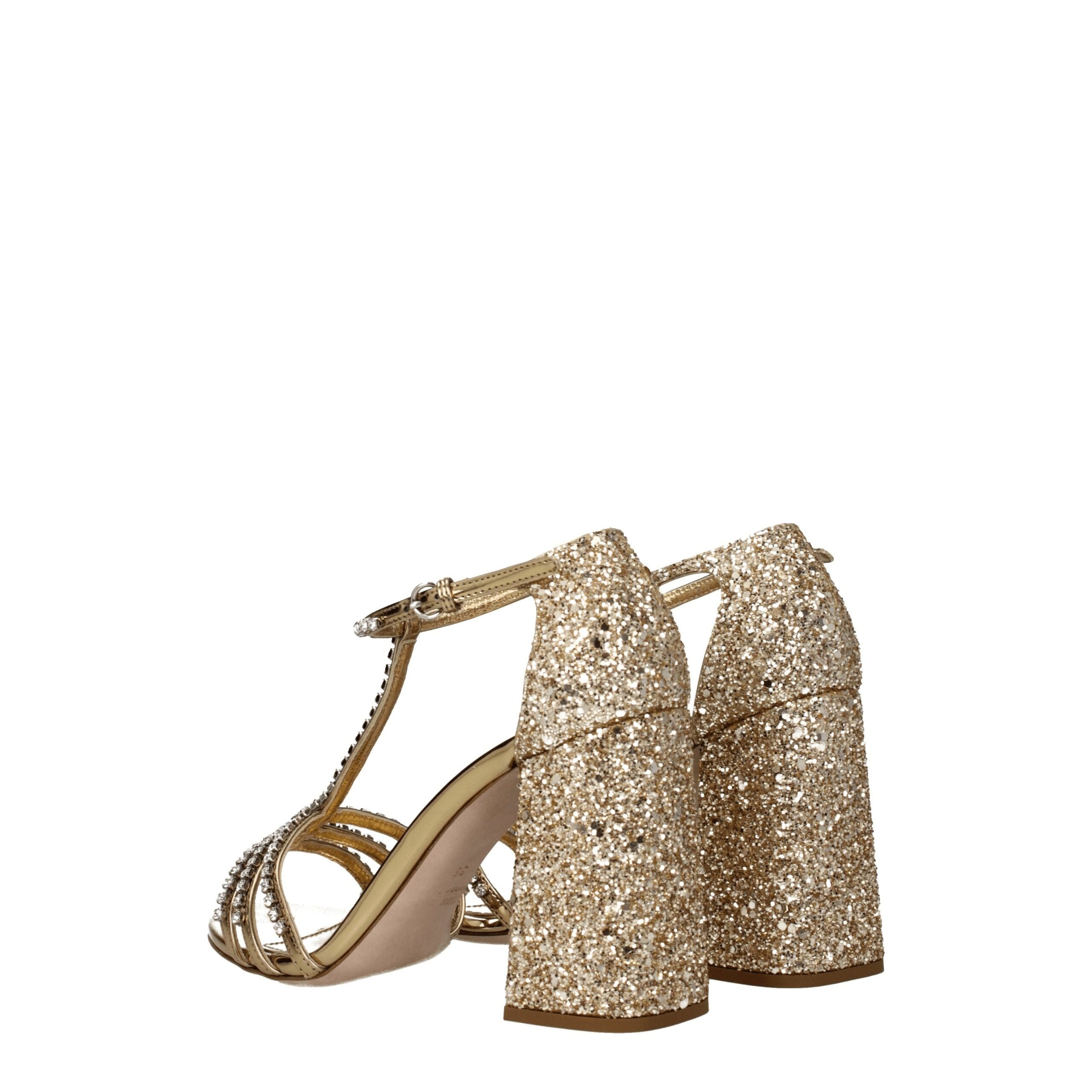 Miu Miu Gold Plastic Sandal