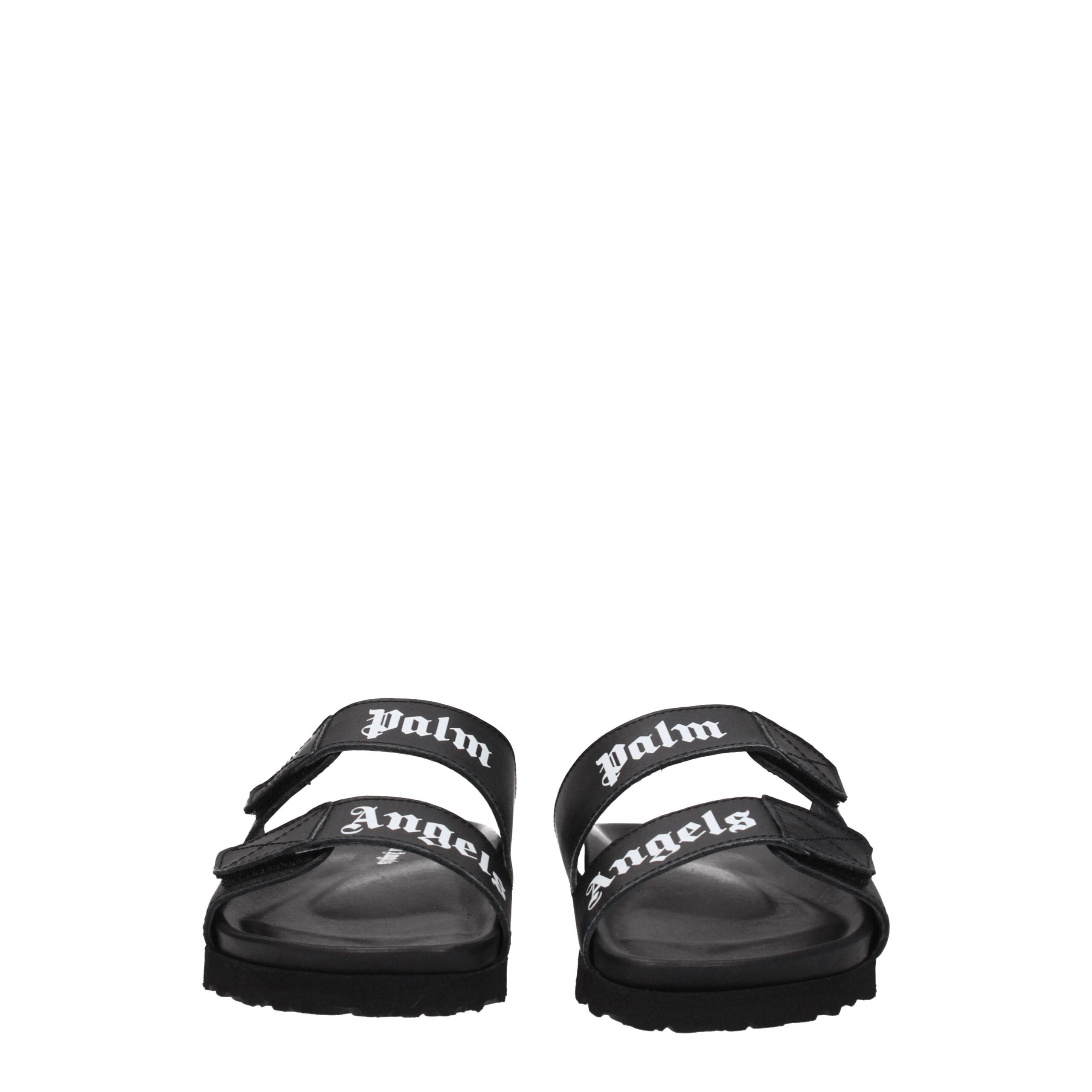 Palm Angels Black Leather Sandal