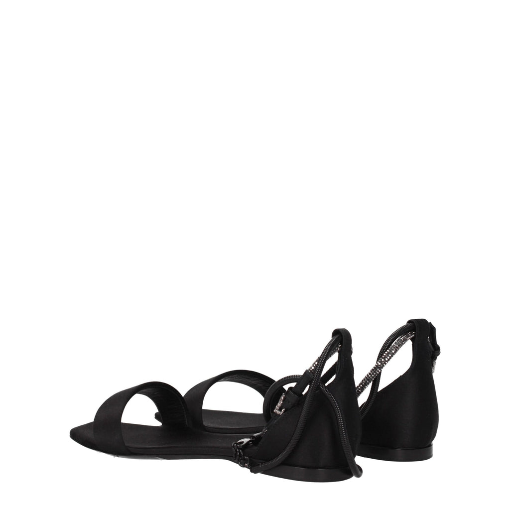 Max Mara Black Satin Sandal