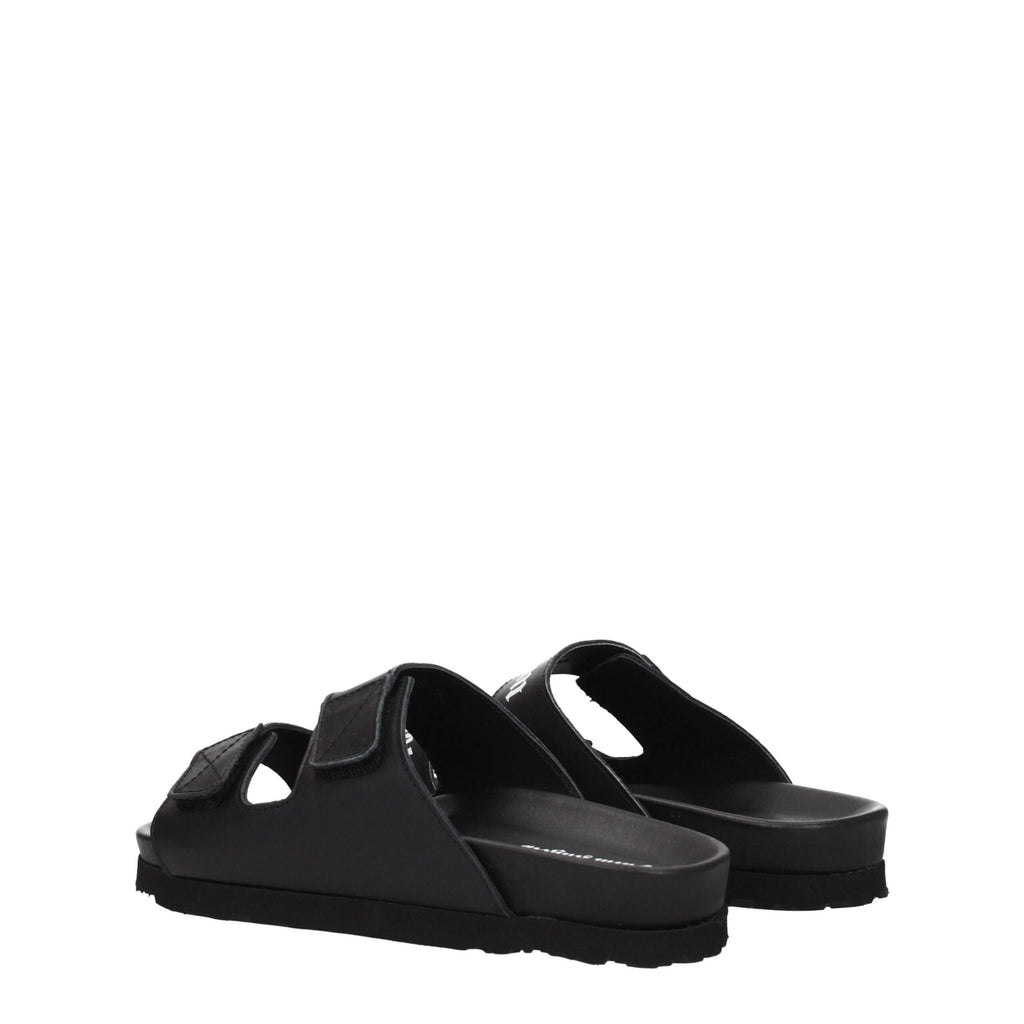 Palm Angels Black Leather Sandal