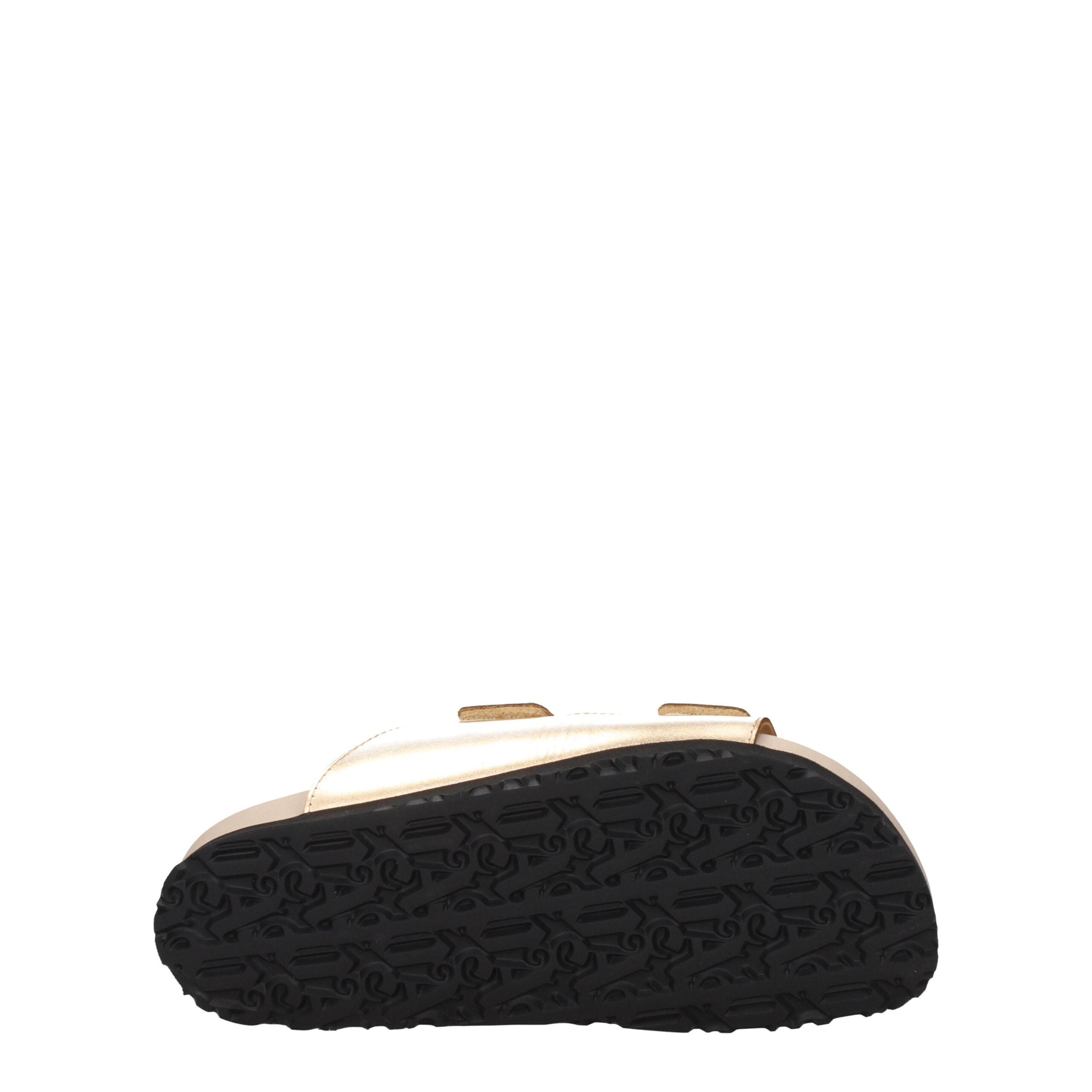 Palm Angels Gold Leather Slipper
