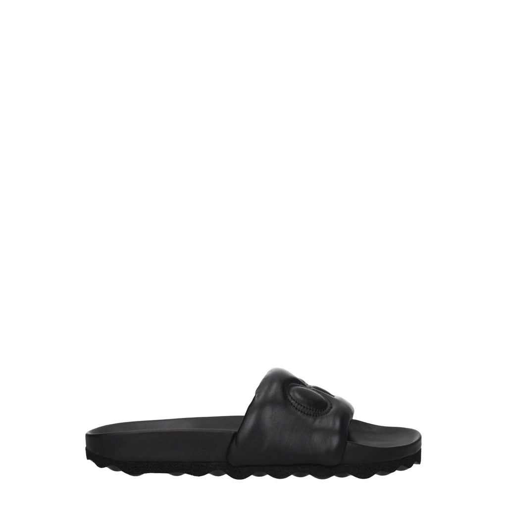 Off-White Black Leather Slipper