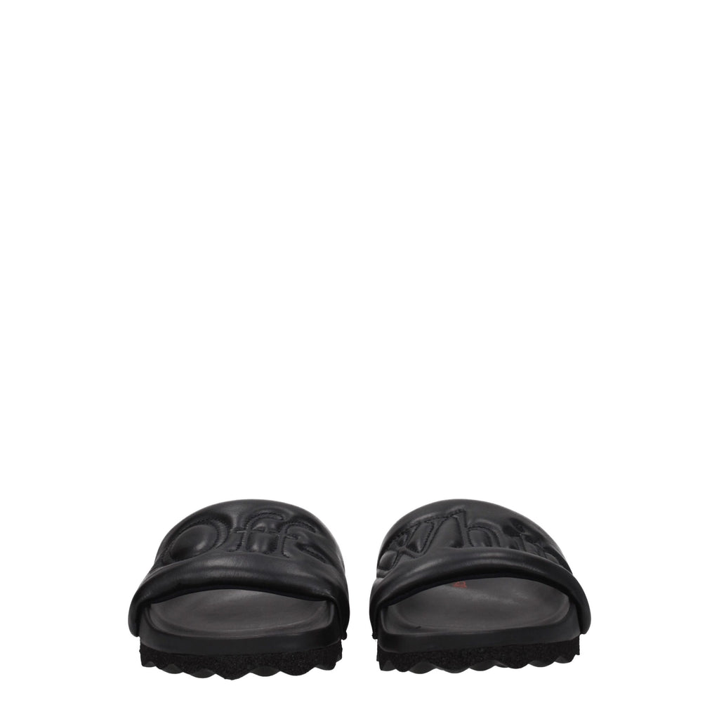 Off-White Black Leather Slipper
