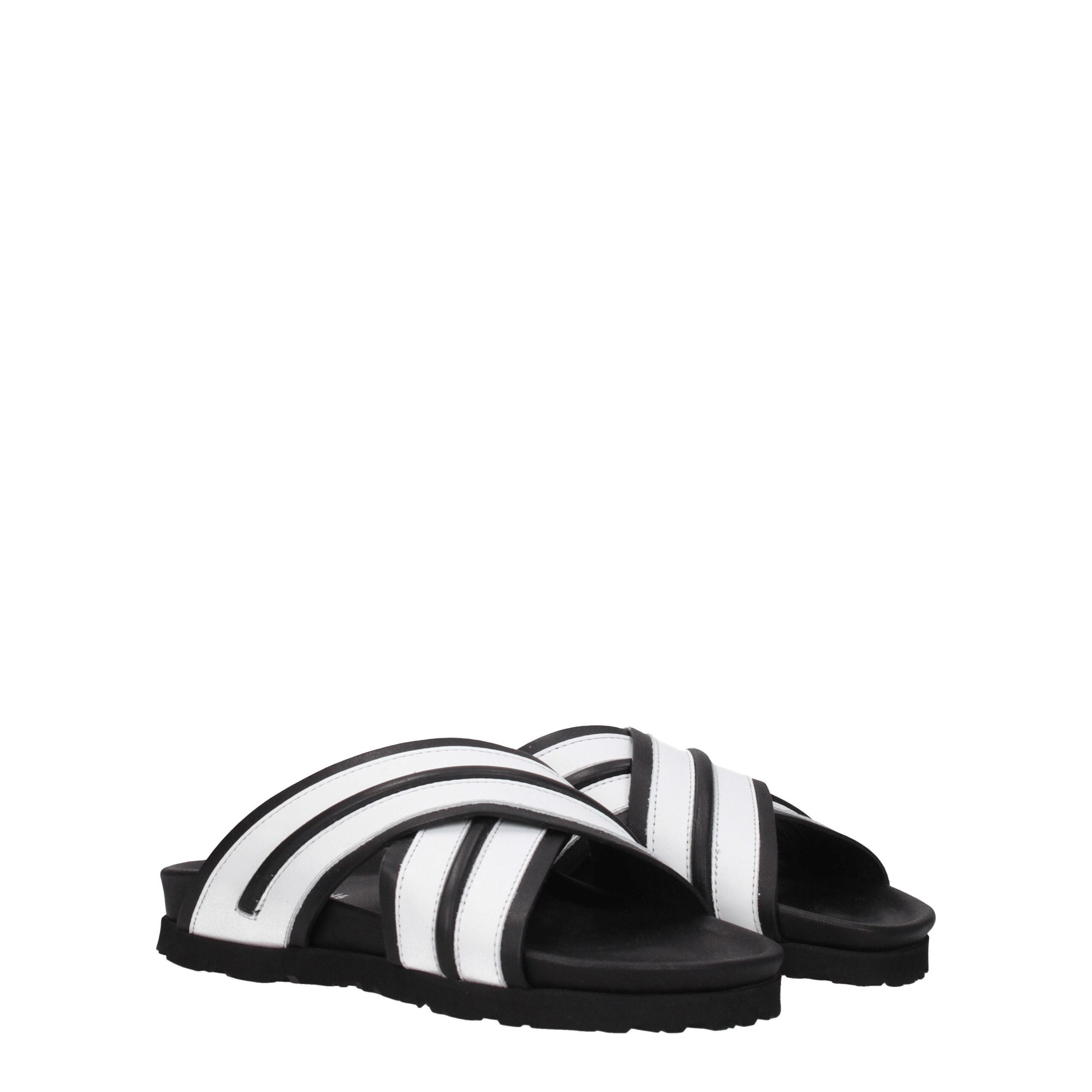 Palm Angels White Leather Slipper