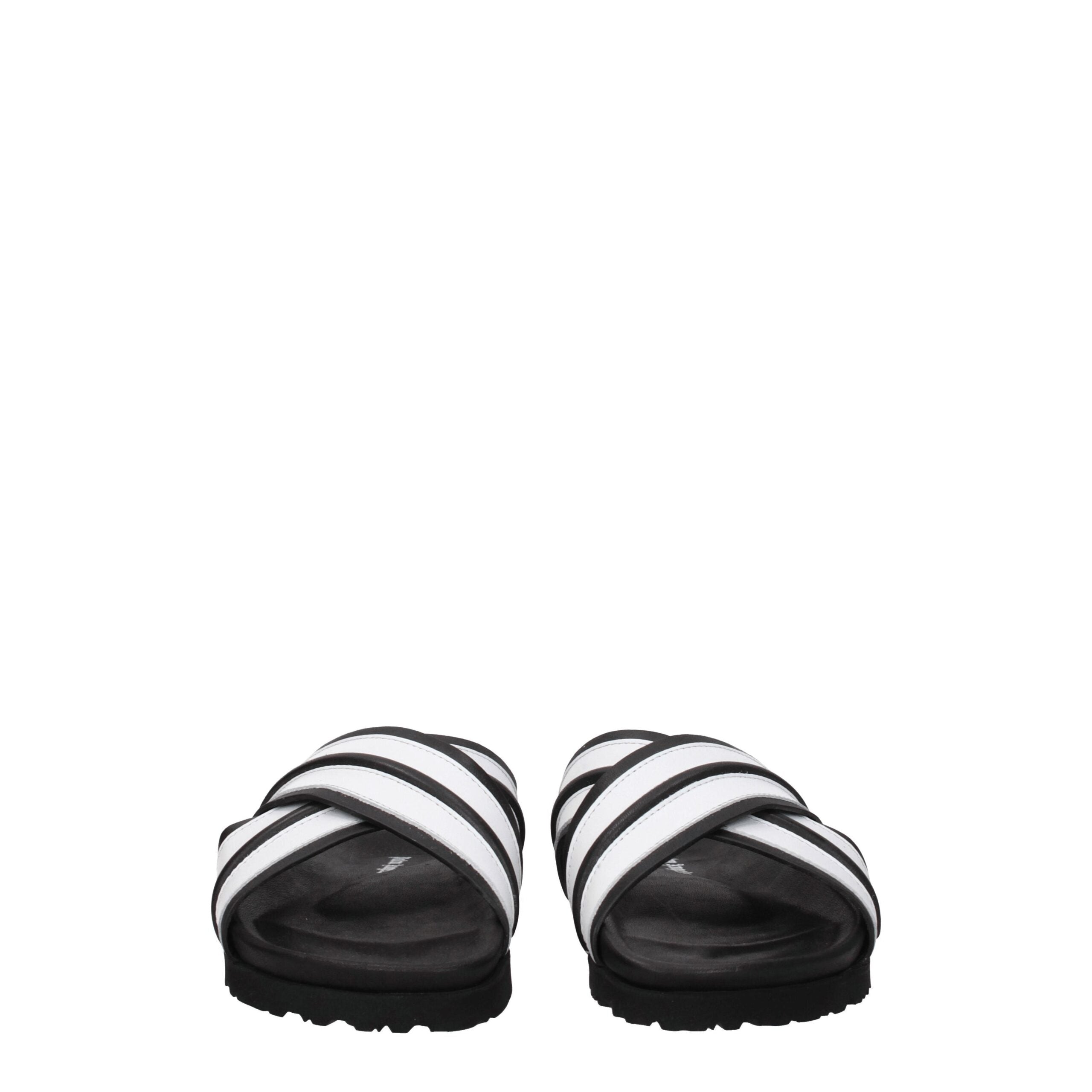 Palm Angels White Leather Slipper