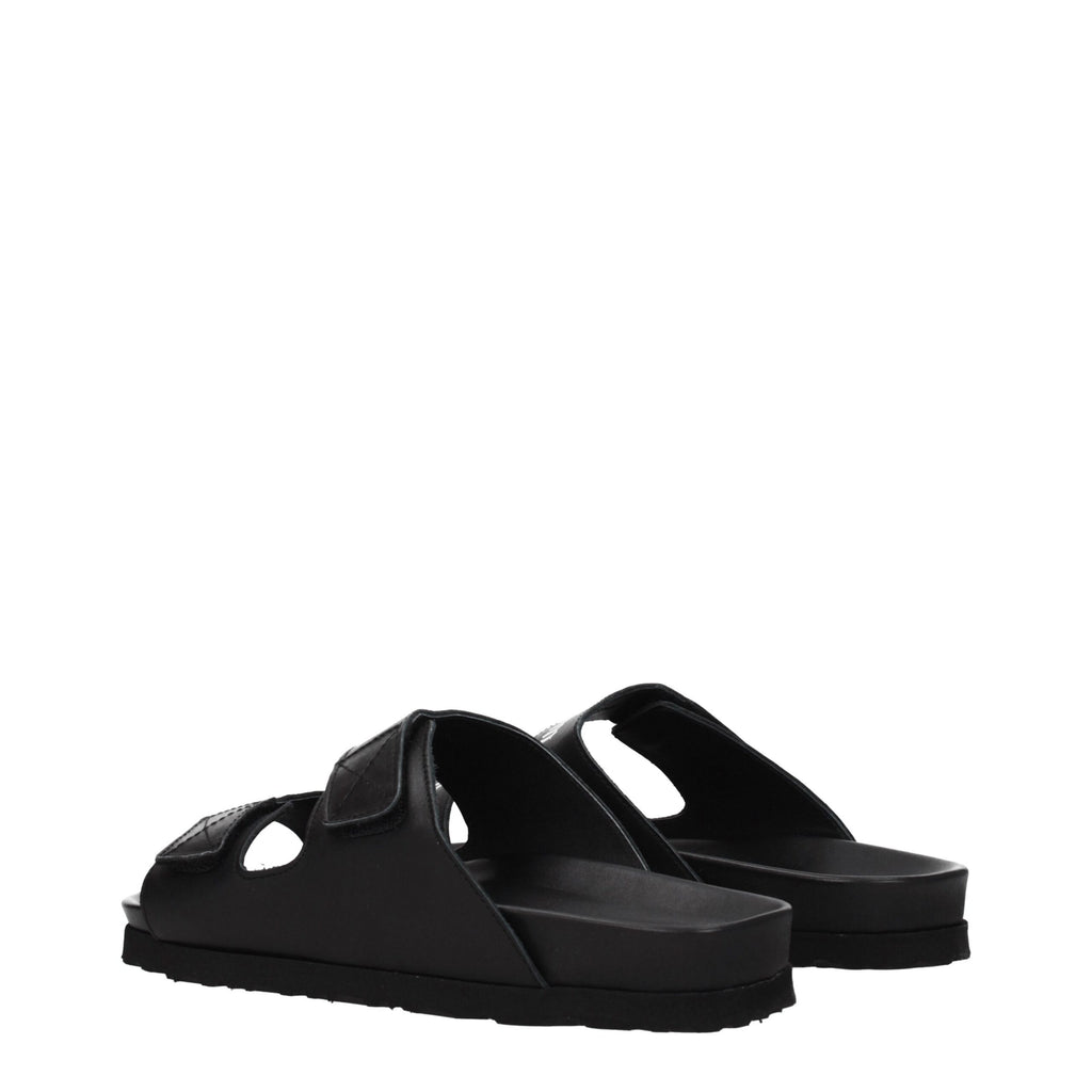 Palm Angels Black Leather Slipper
