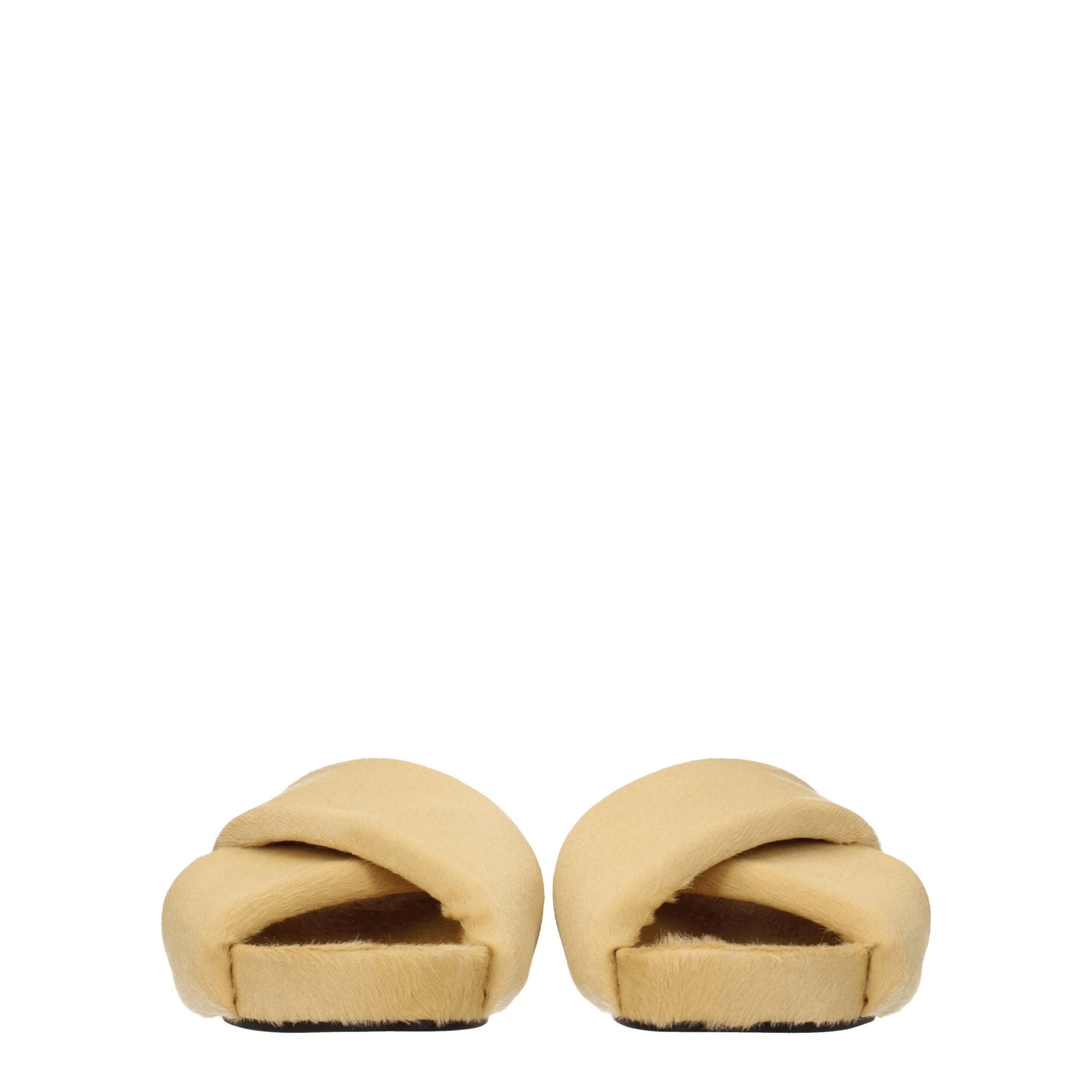 Jil Sander Beige Horsehair Slipper