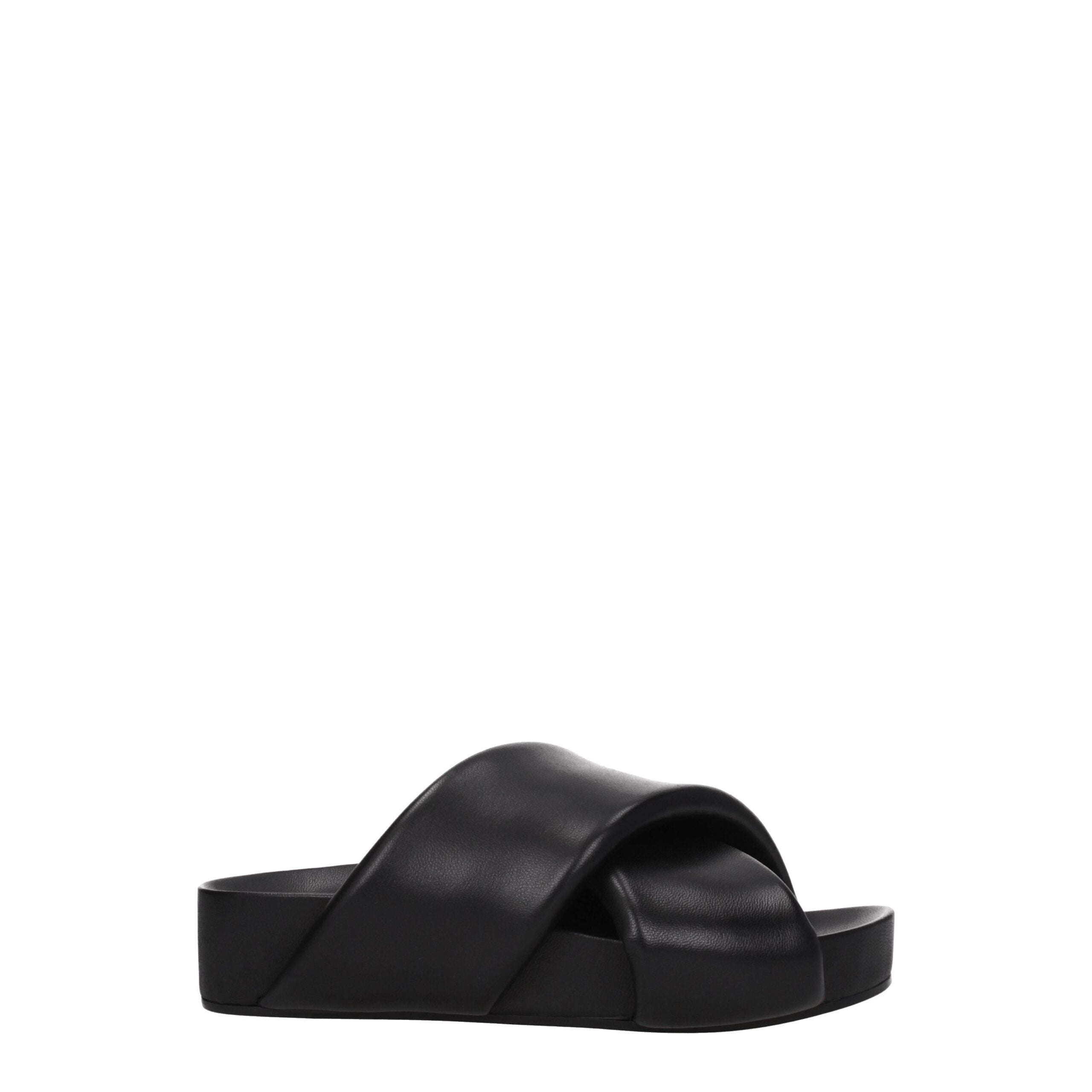 Jil Sander Black Leather Slipper