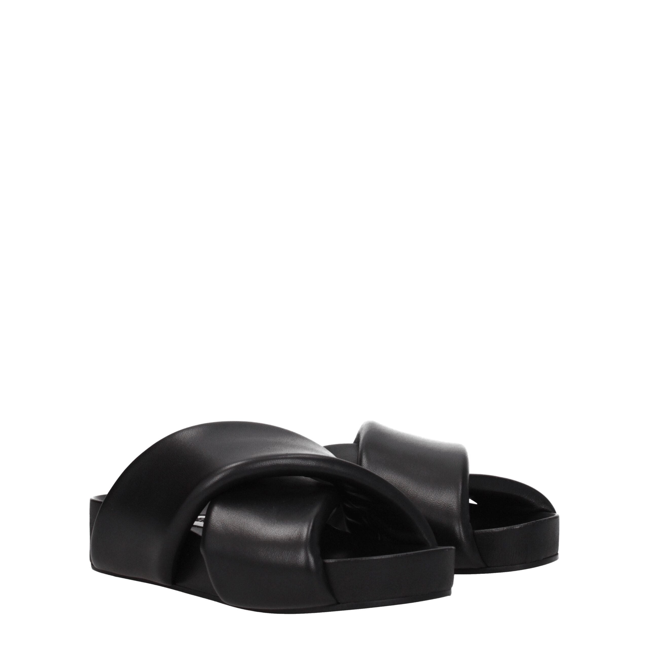 Jil Sander Black Leather Slipper