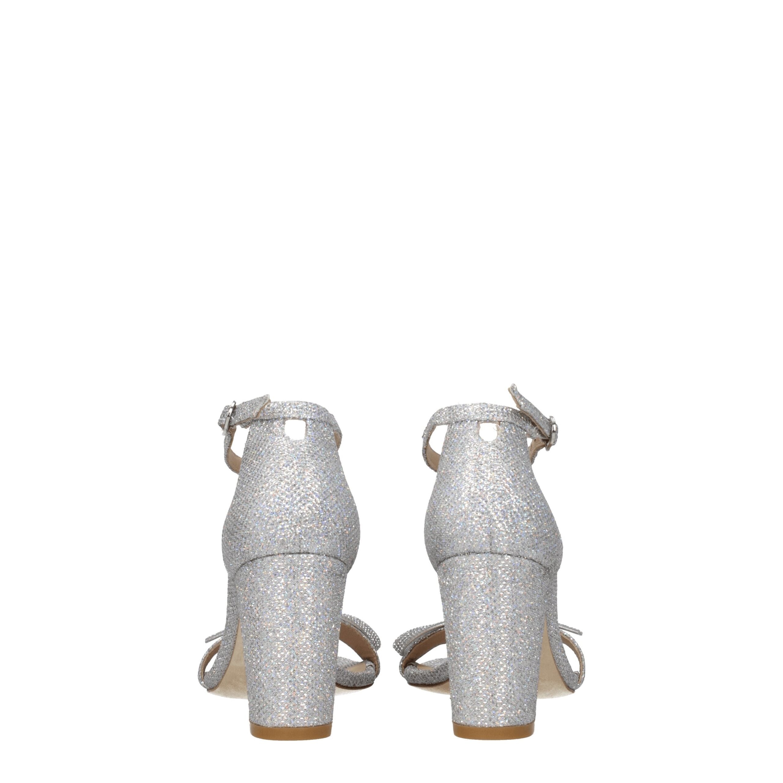 Stuart Weitzman Gray Fabric Sandal