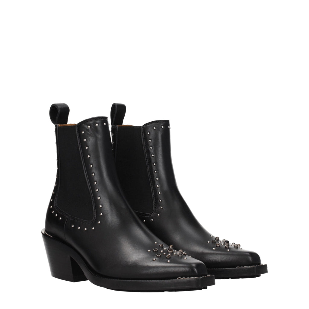 Chloé Black Leather Ankle