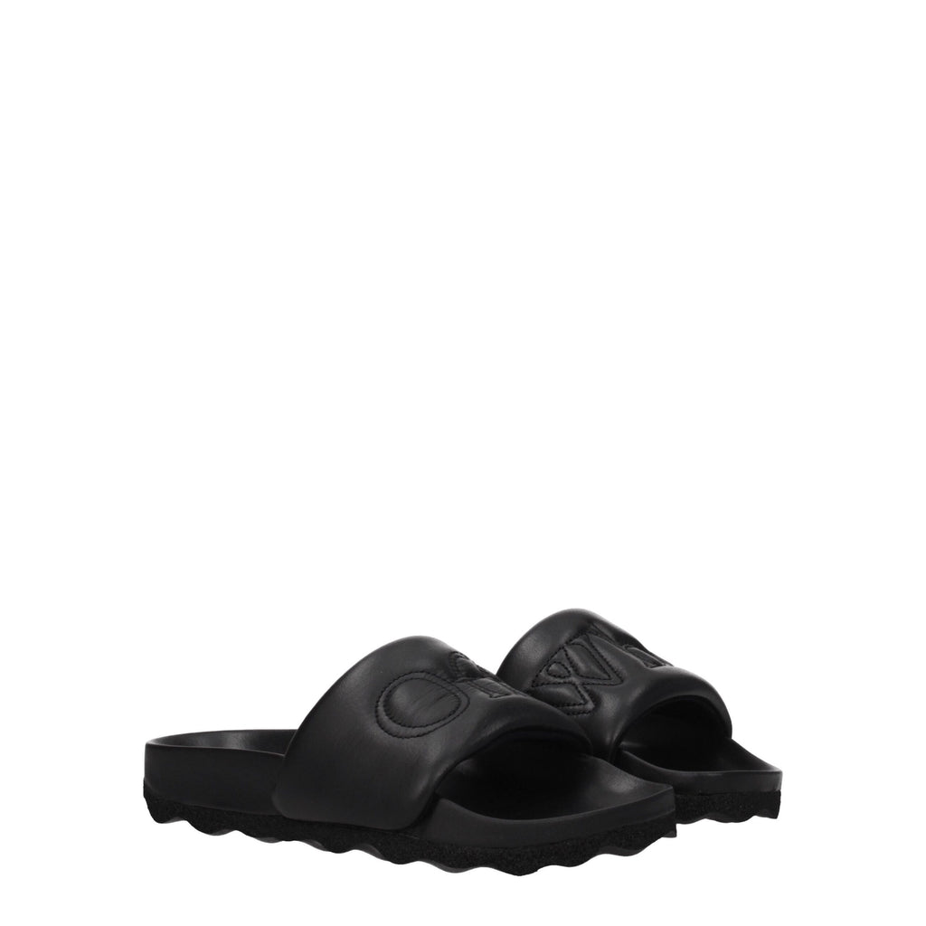 Off-White Black Leather Slipper