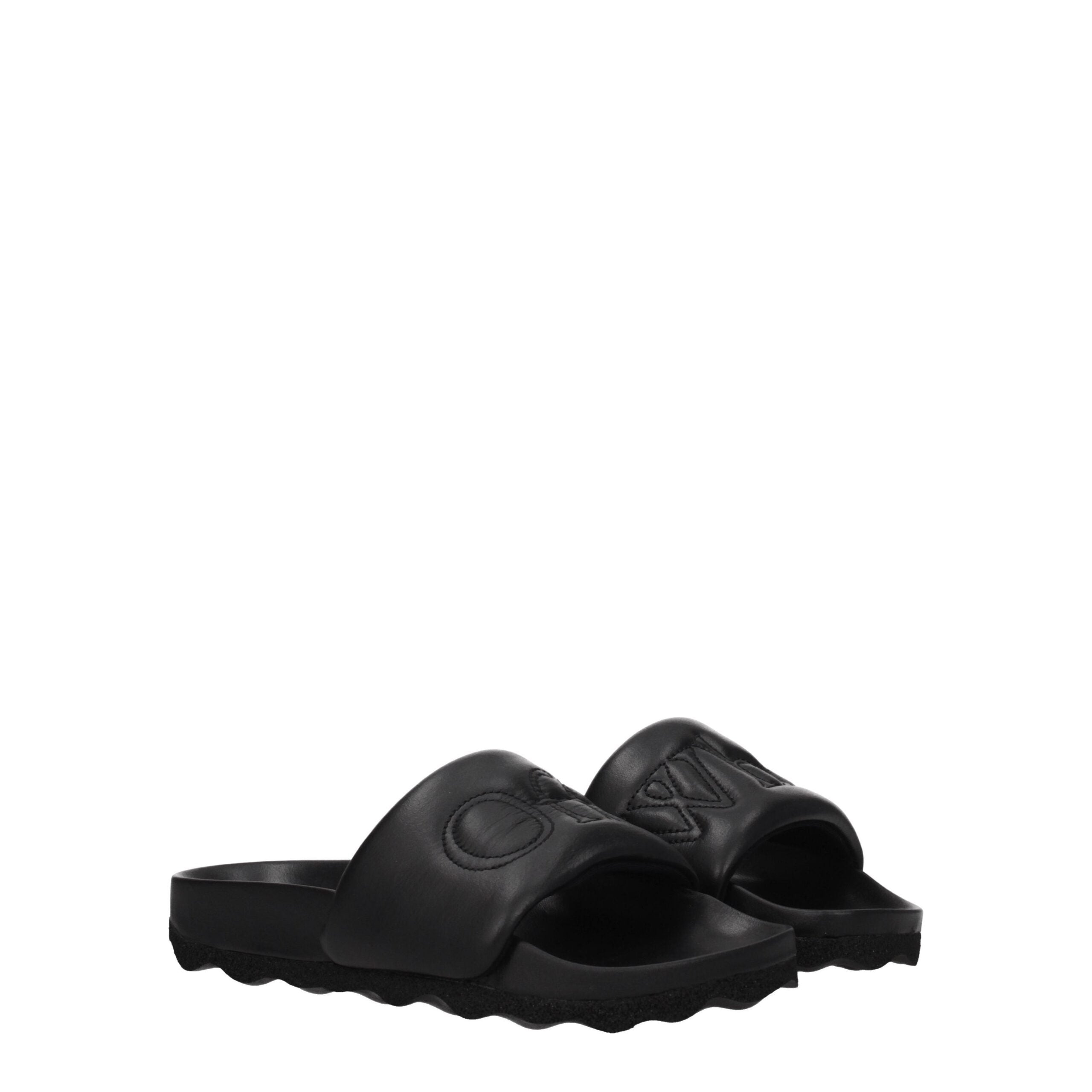 Off-White Black Leather Slipper