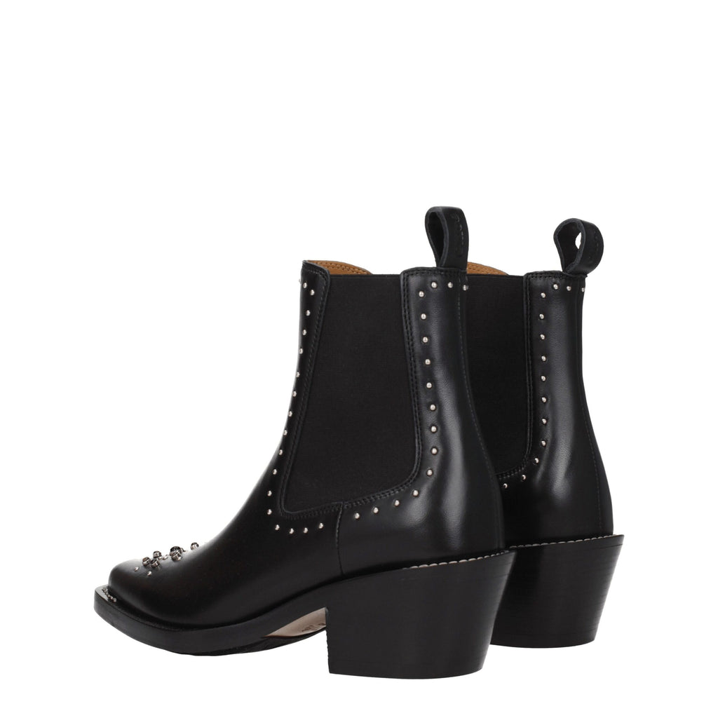 Chloé Black Leather Ankle