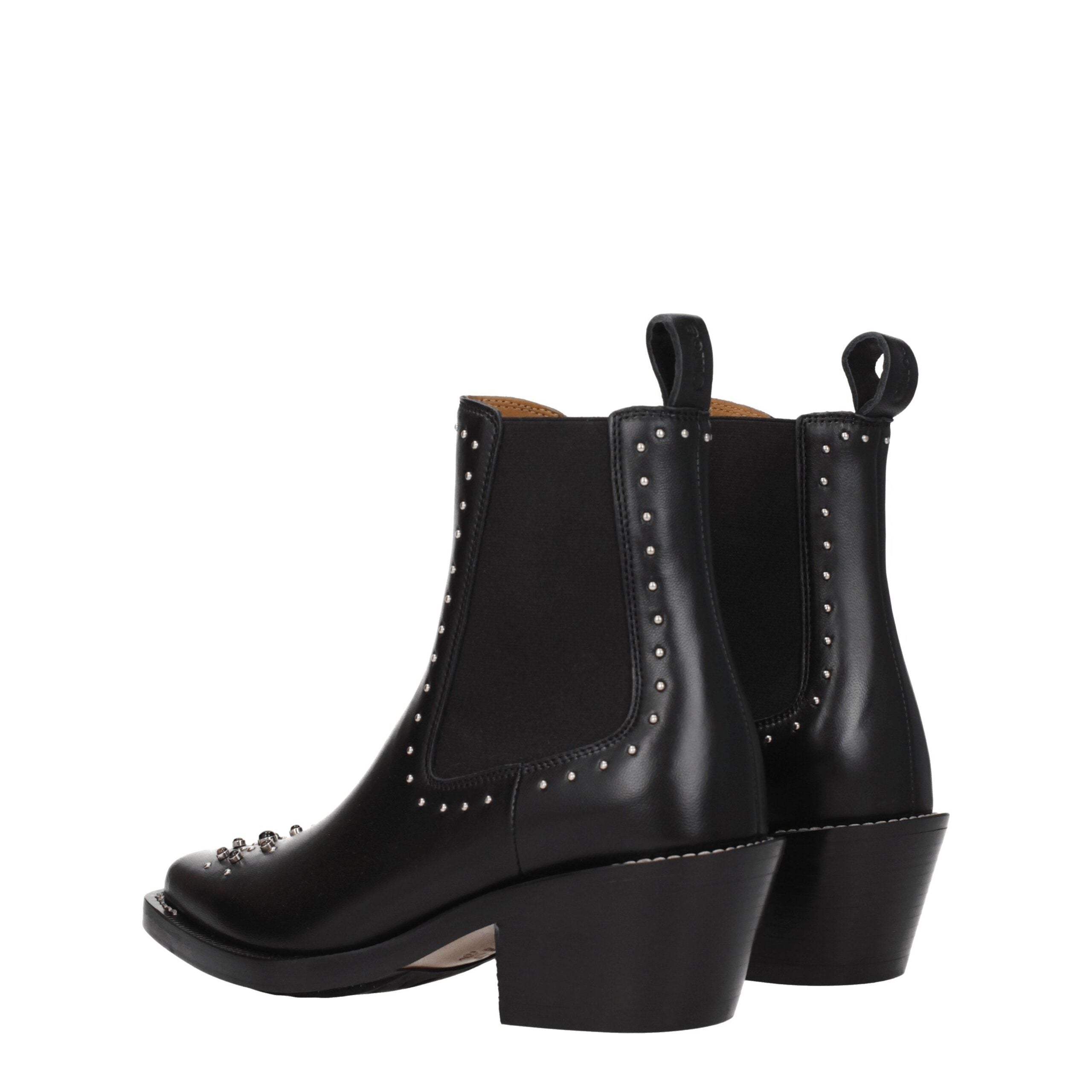 Chloé Black Leather Ankle