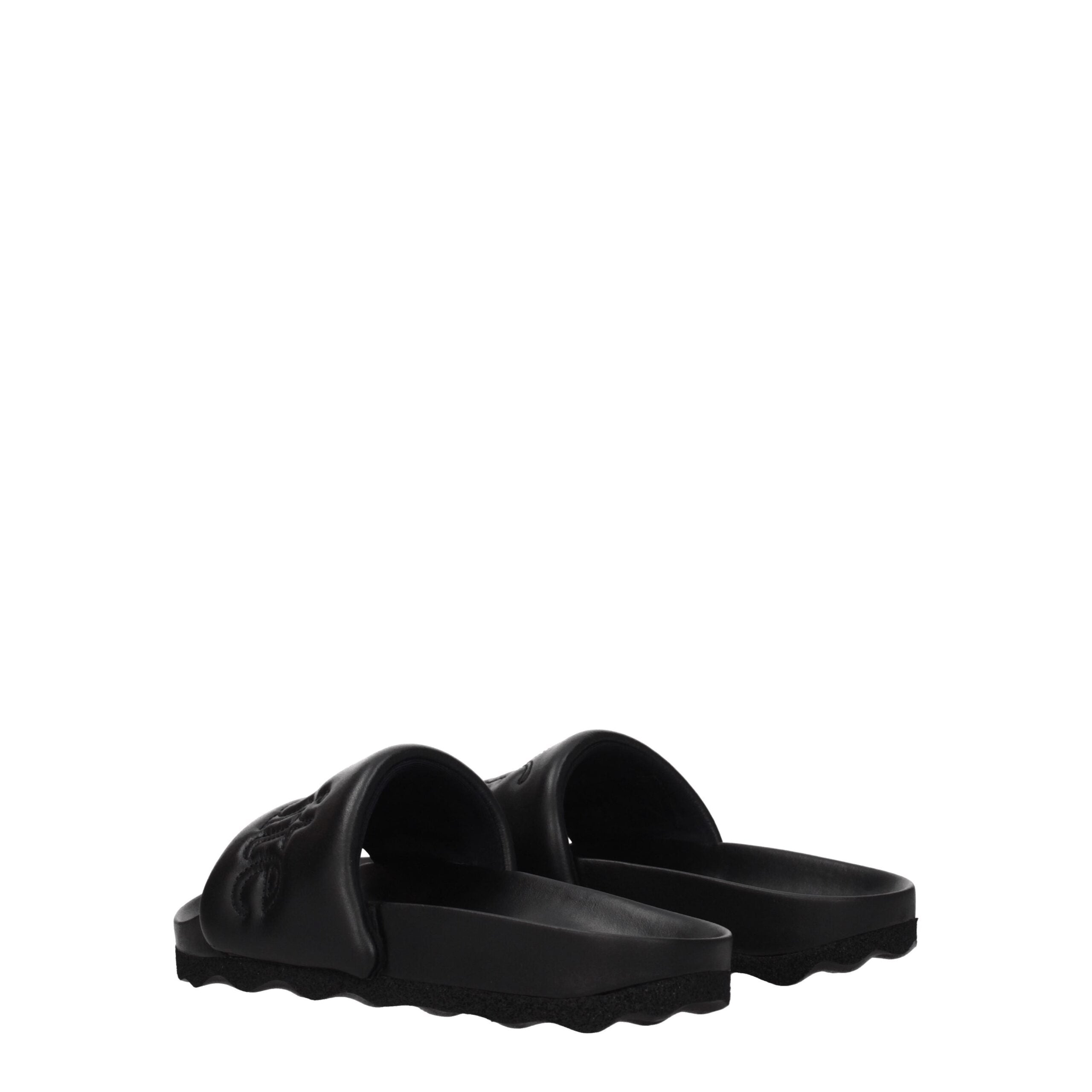 Off-White Black Leather Slipper