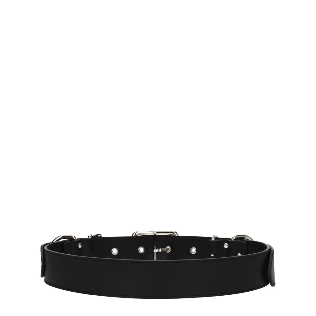 Moschino Black Leather Belt