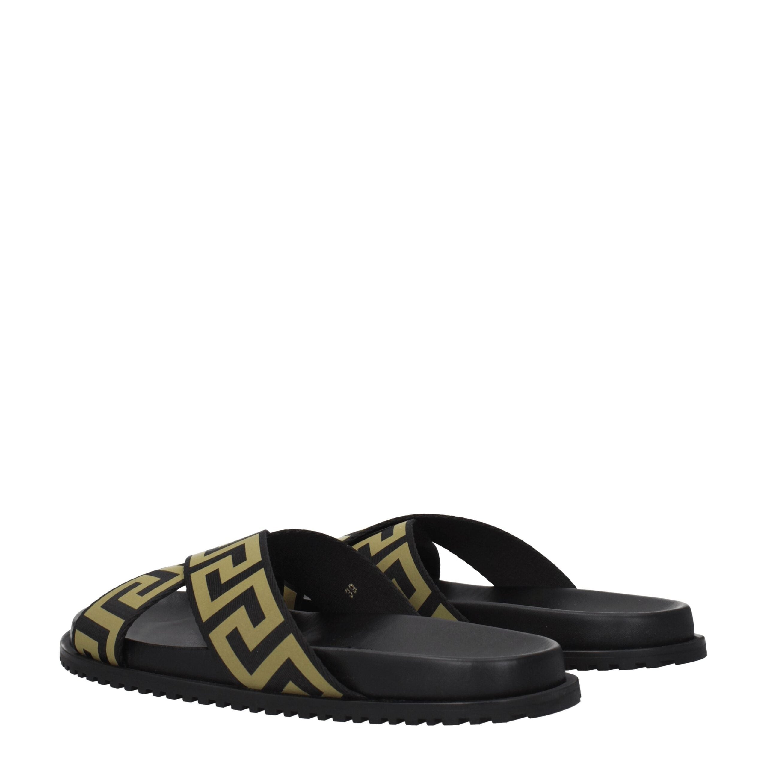 Versace Black Fabric Slipper