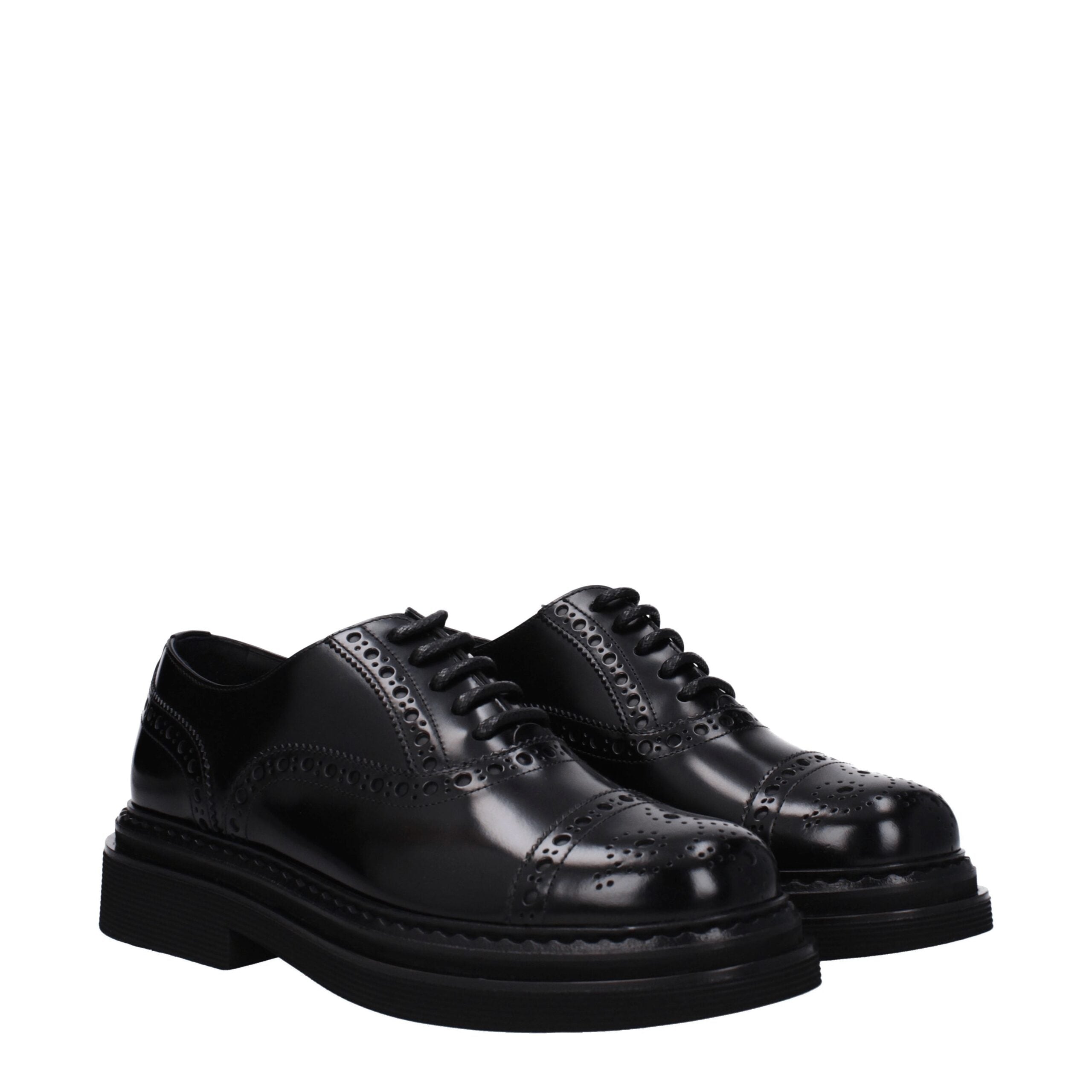 Dolce & Gabbana Black Leather Oxfords And Derby