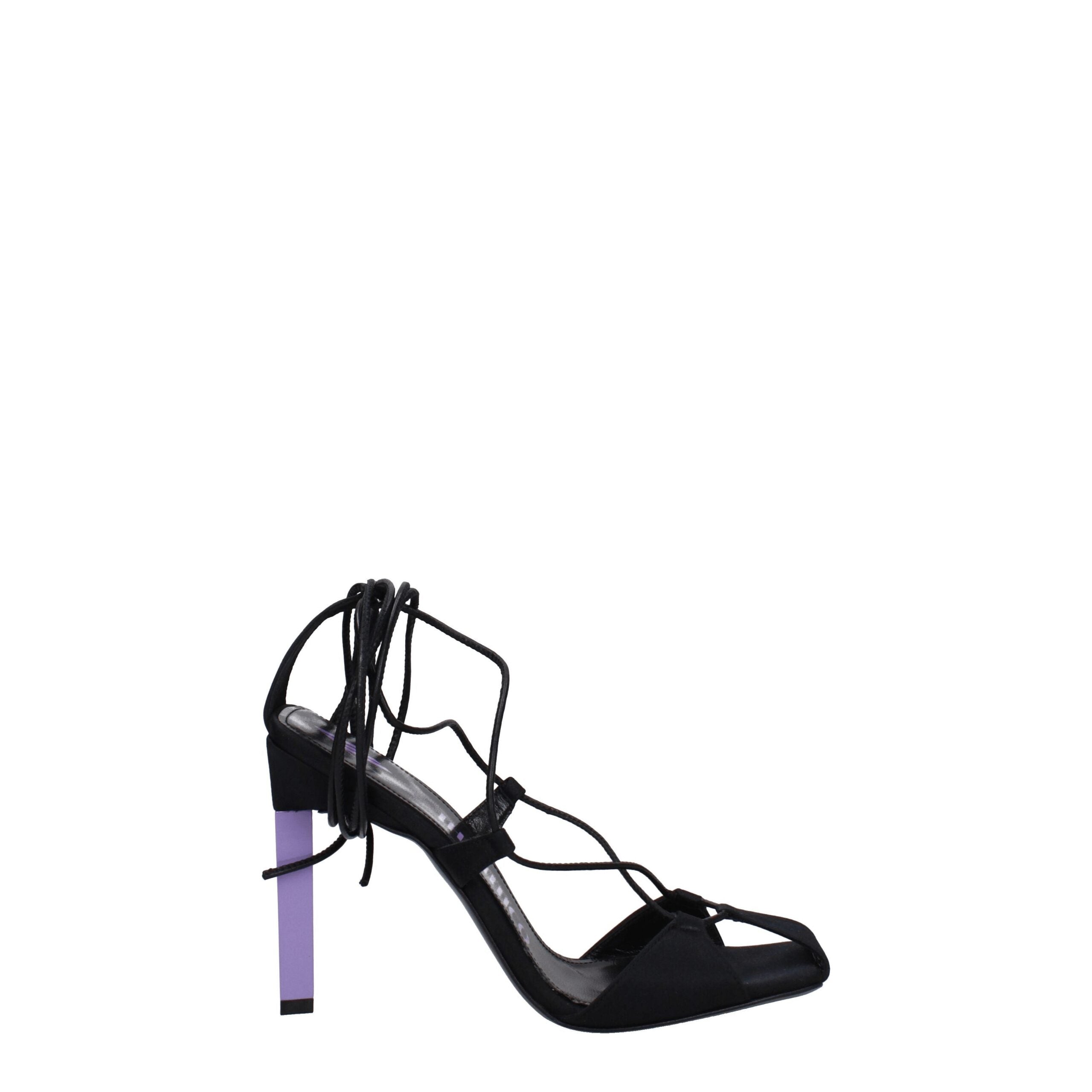 The Attico Black Fabric Sandal