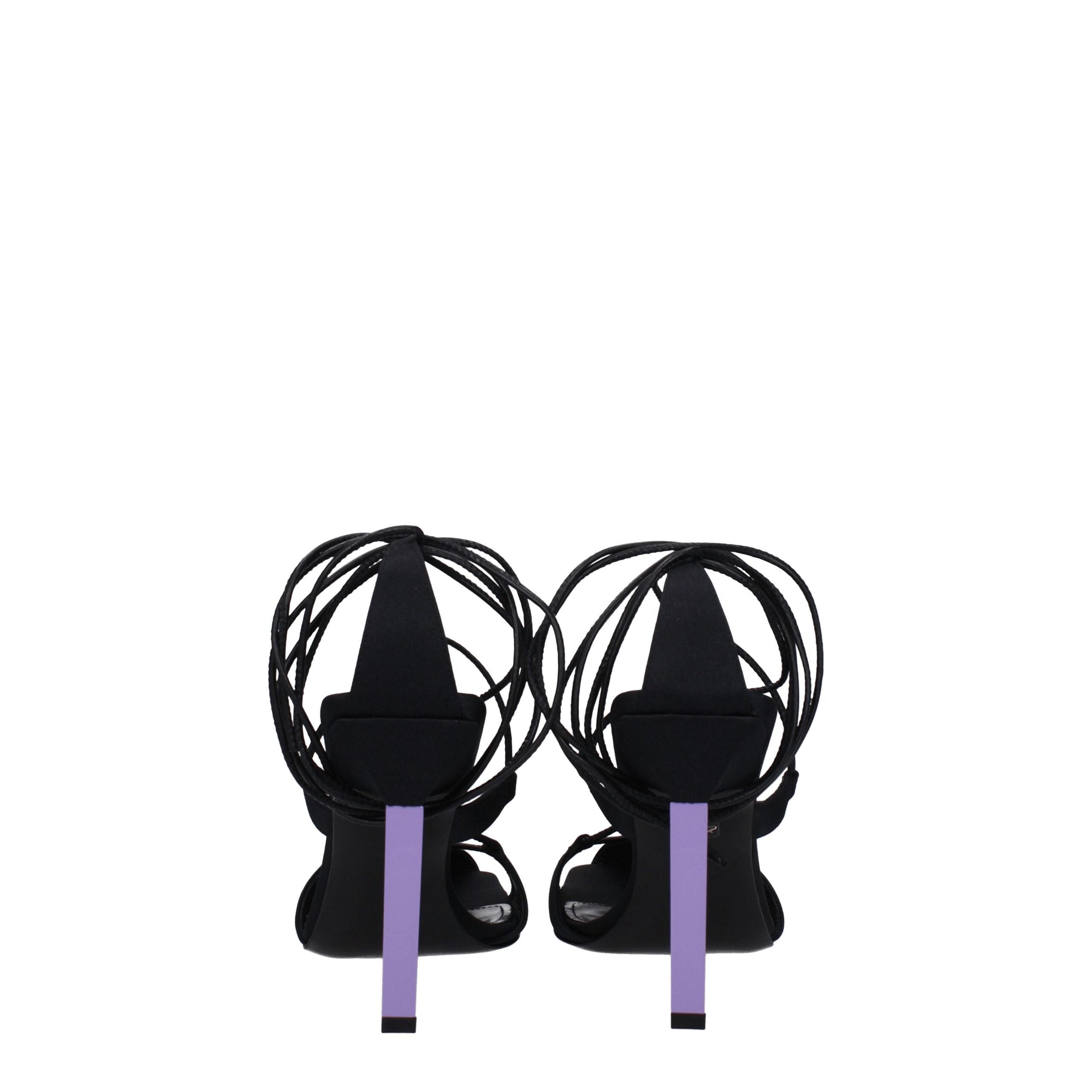 The Attico Black Fabric Sandal