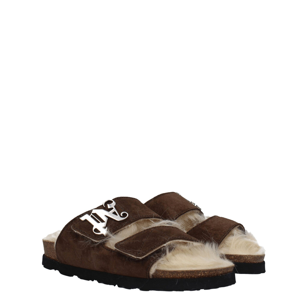 Palm Angels Brown Leather Slipper