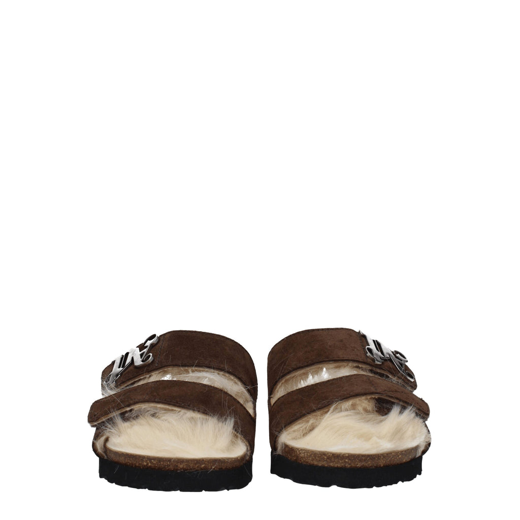 Palm Angels Brown Leather Slipper