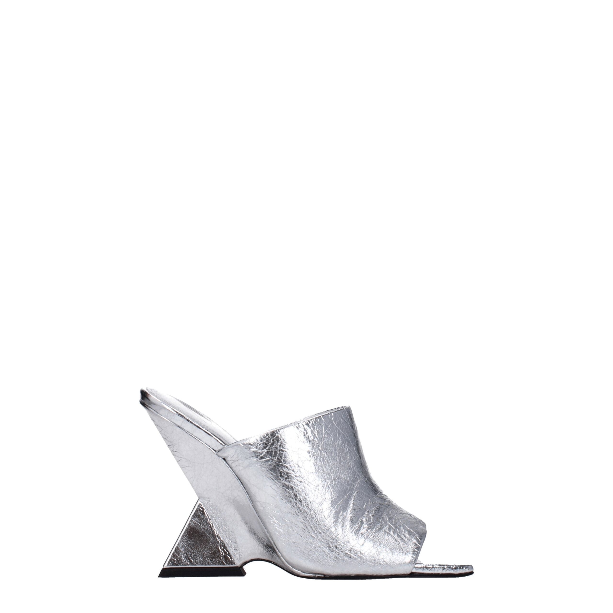 The Attico Gray Leather Sandal