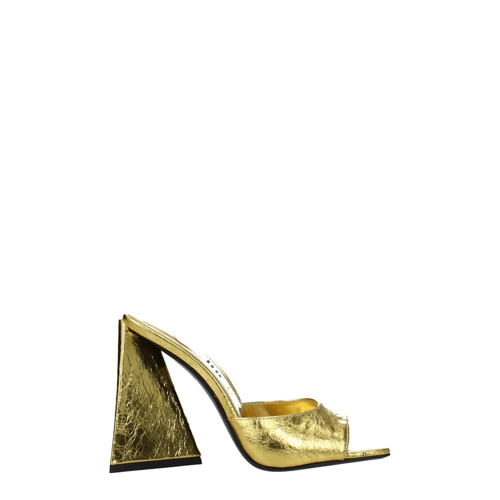 The Attico Gold Leather Sandal