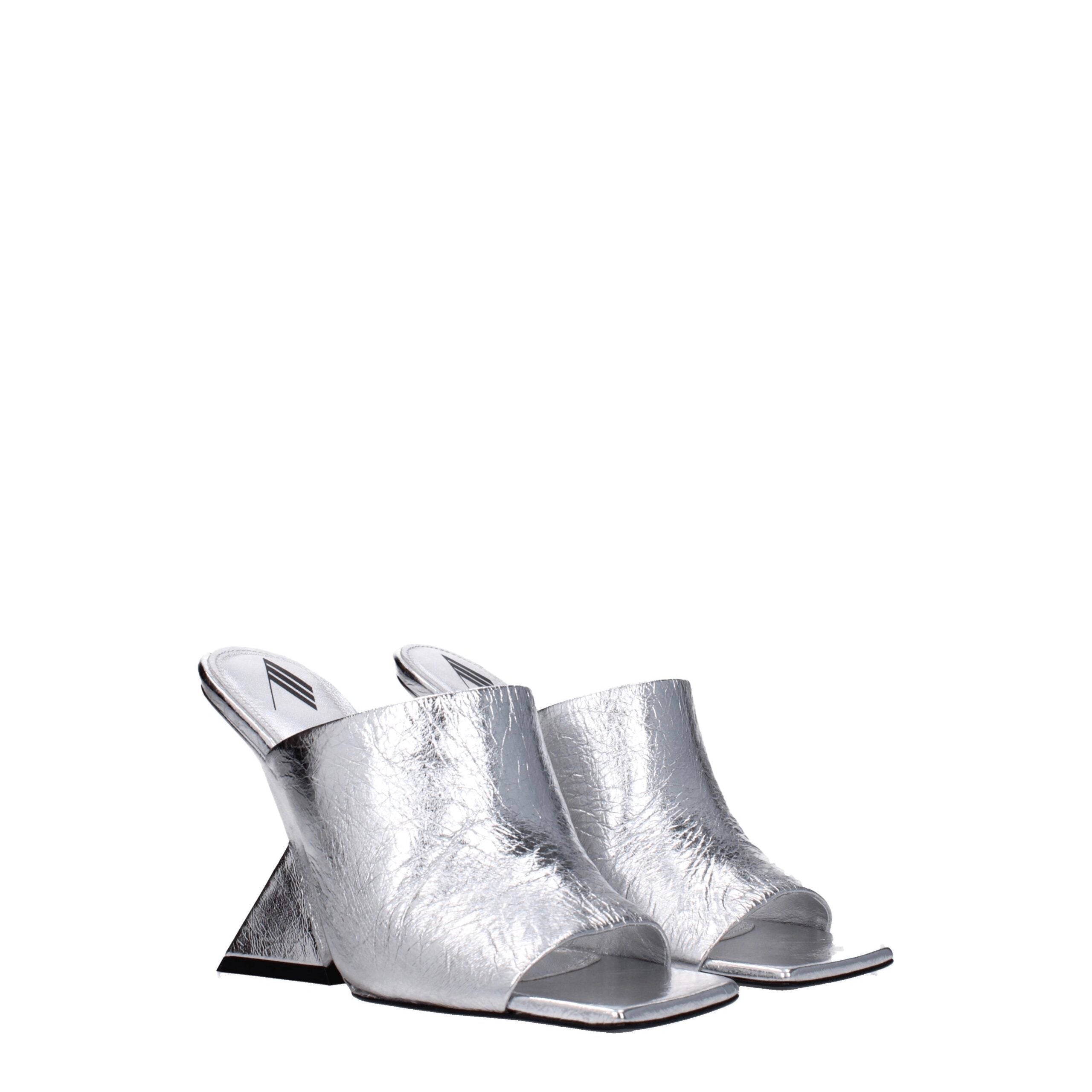 The Attico Gray Leather Sandal
