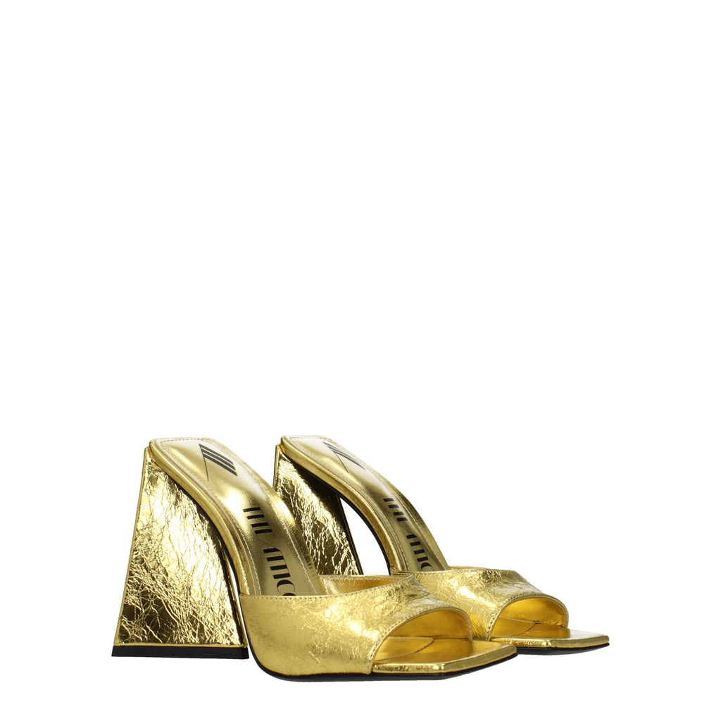 The Attico Gold Leather Sandal