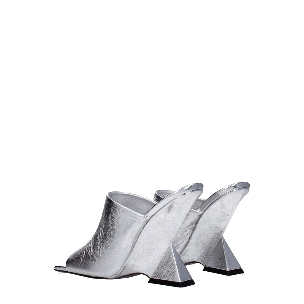 The Attico Gray Leather Sandal