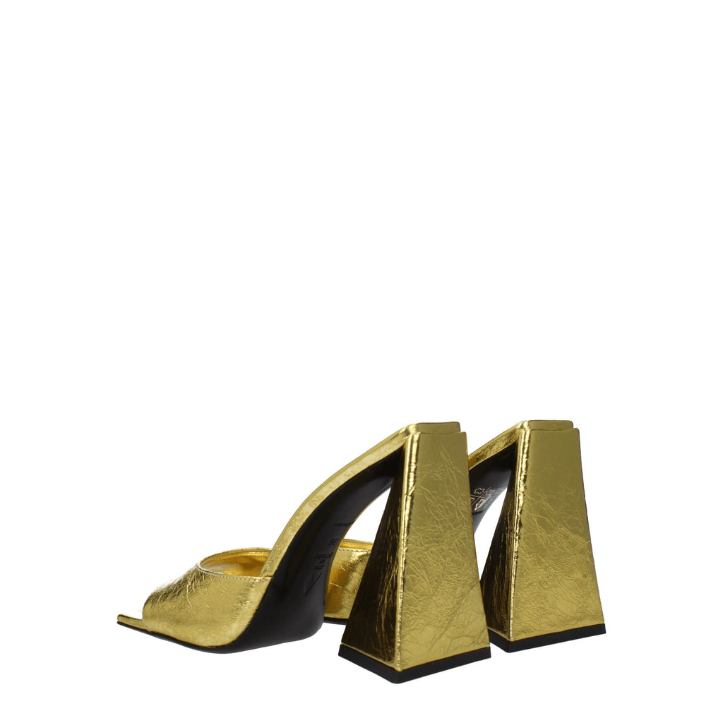 The Attico Gold Leather Sandal