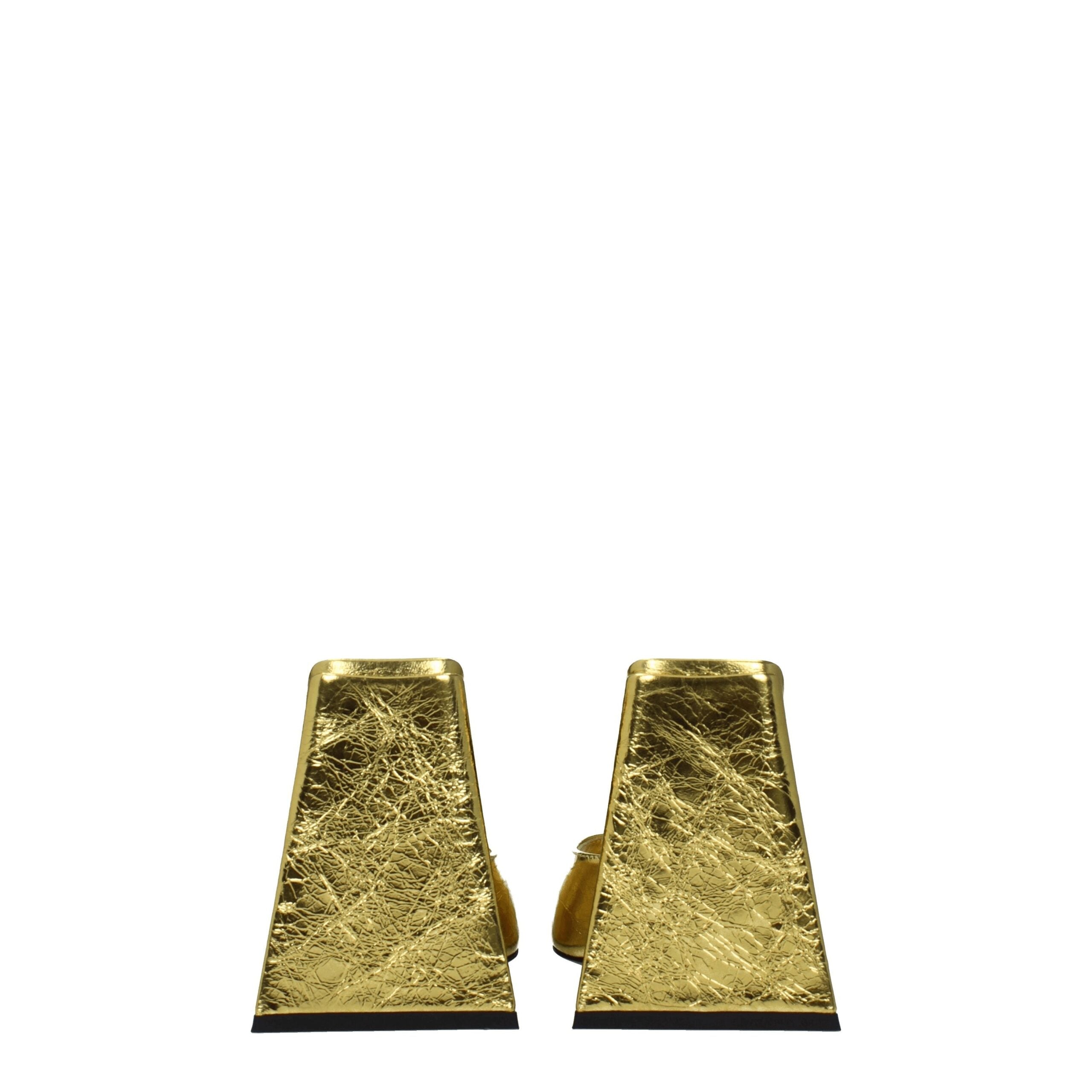 The Attico Gold Leather Sandal