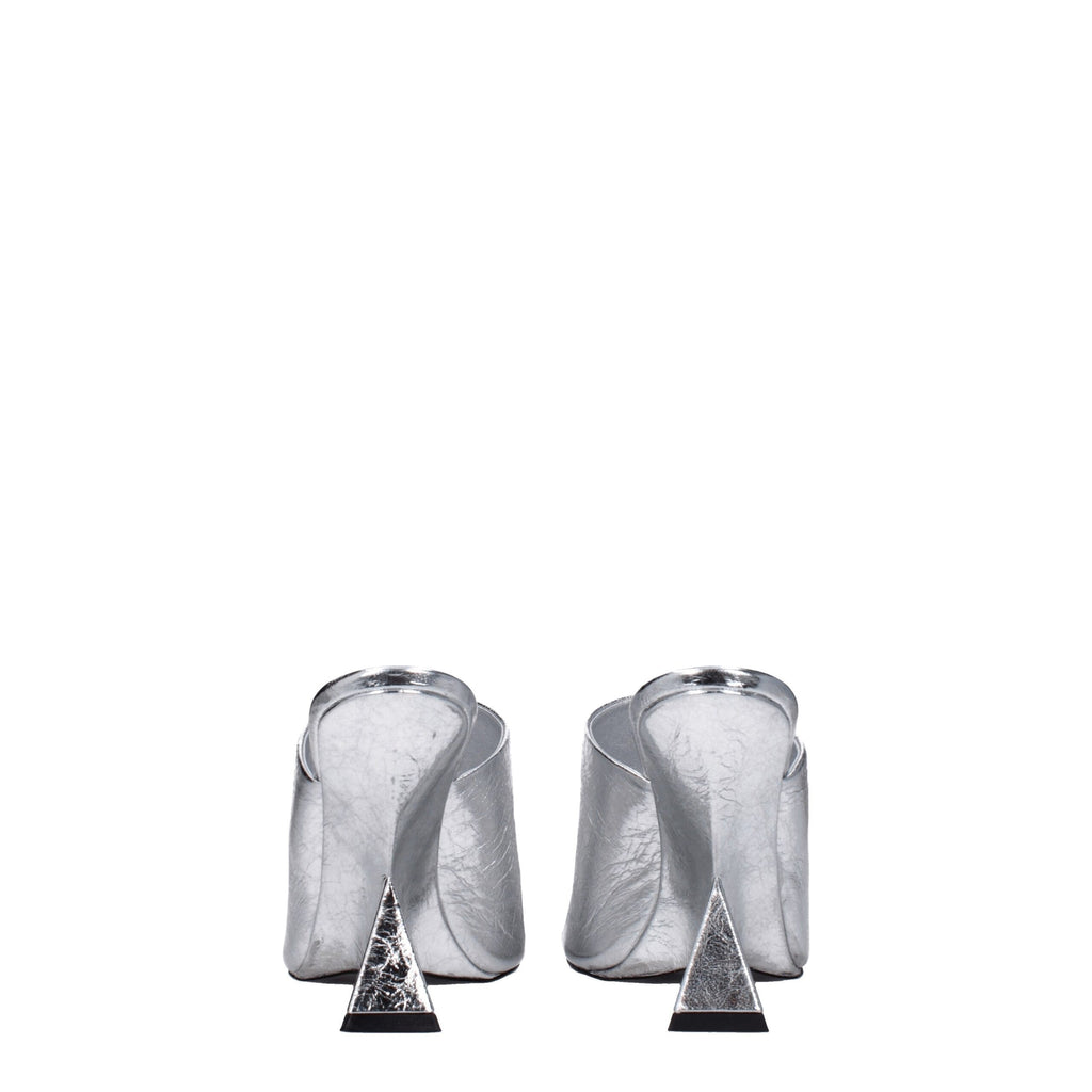 The Attico Gray Leather Sandal