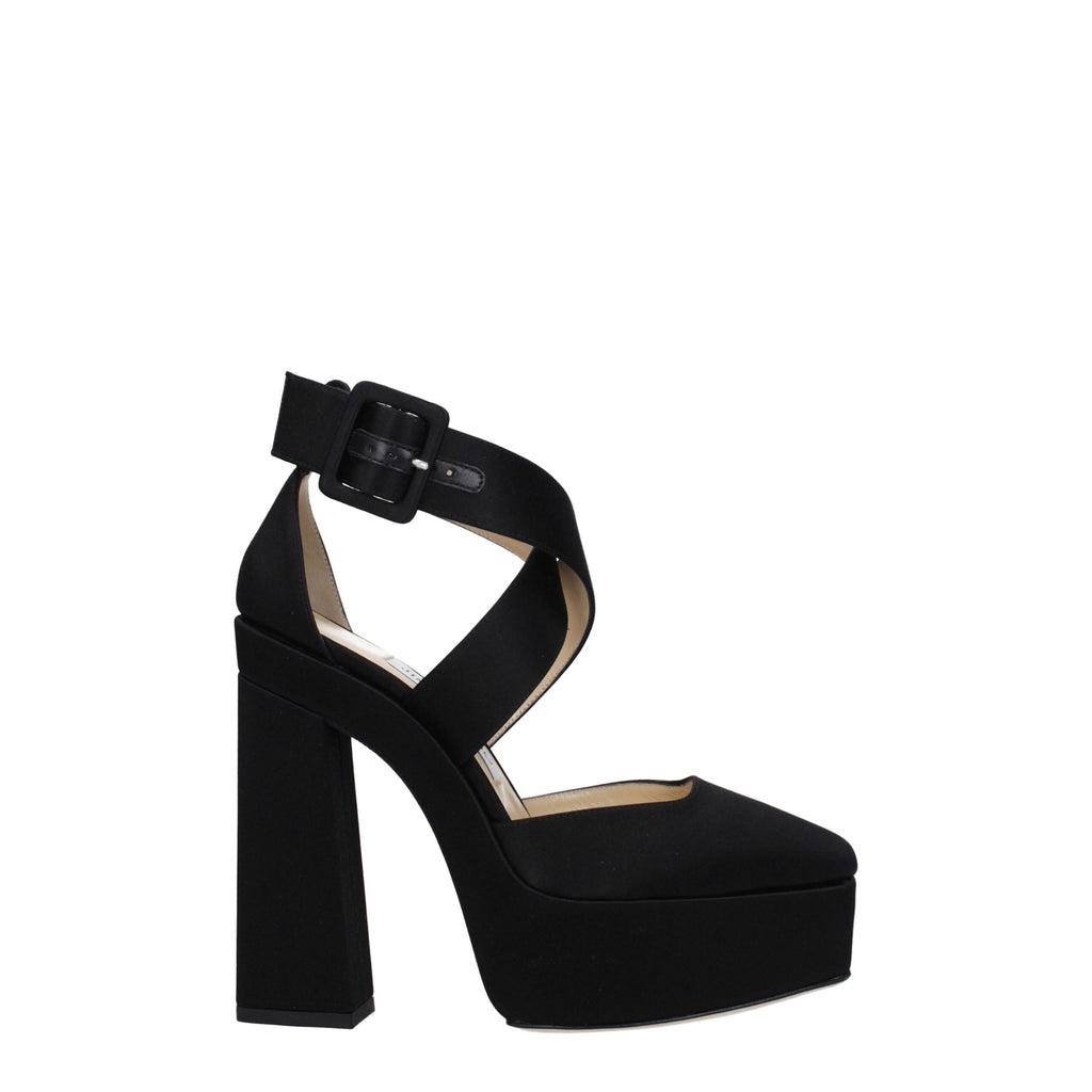 Jimmy Choo Black Satin Sandal