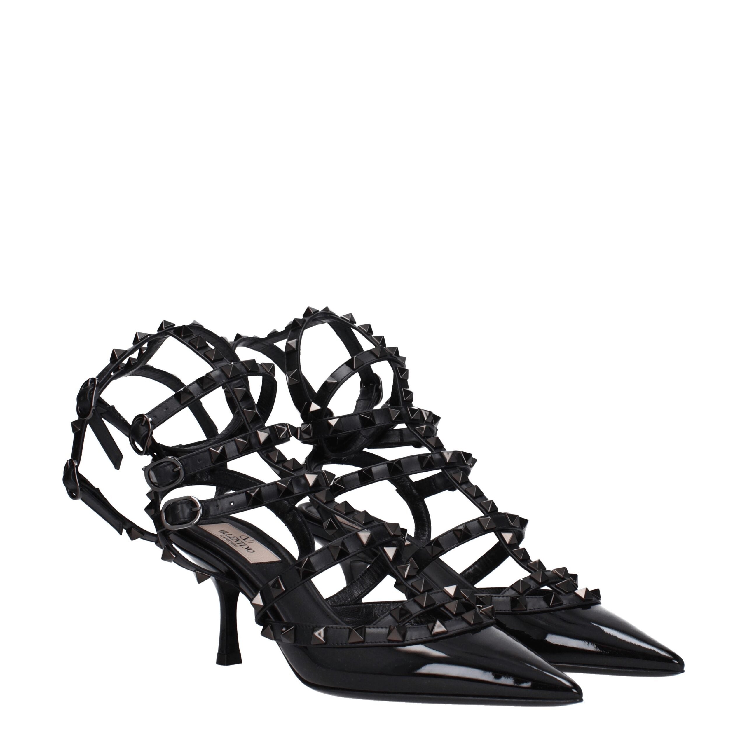 Valentino Garavani Black Leather Sandal