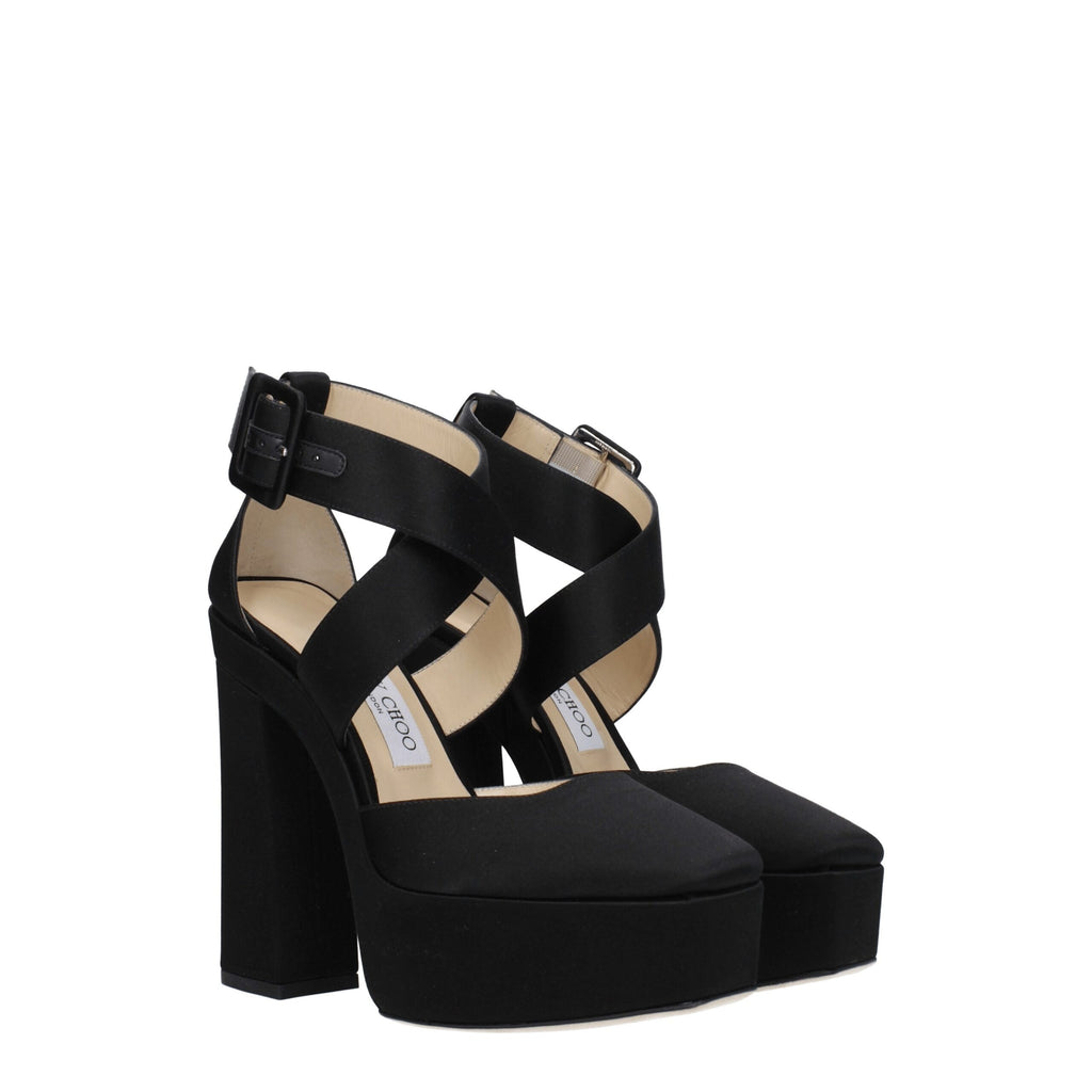 Jimmy Choo Black Satin Sandal