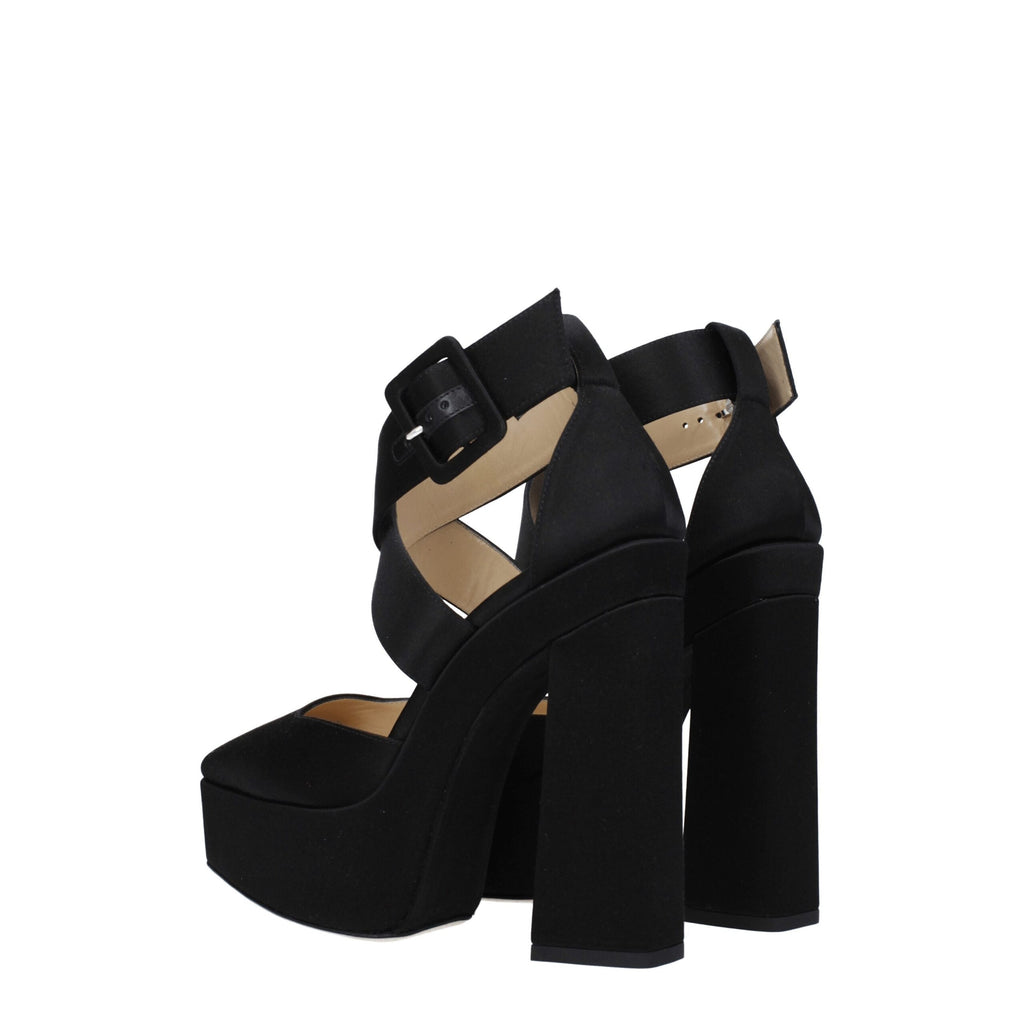 Jimmy Choo Black Satin Sandal