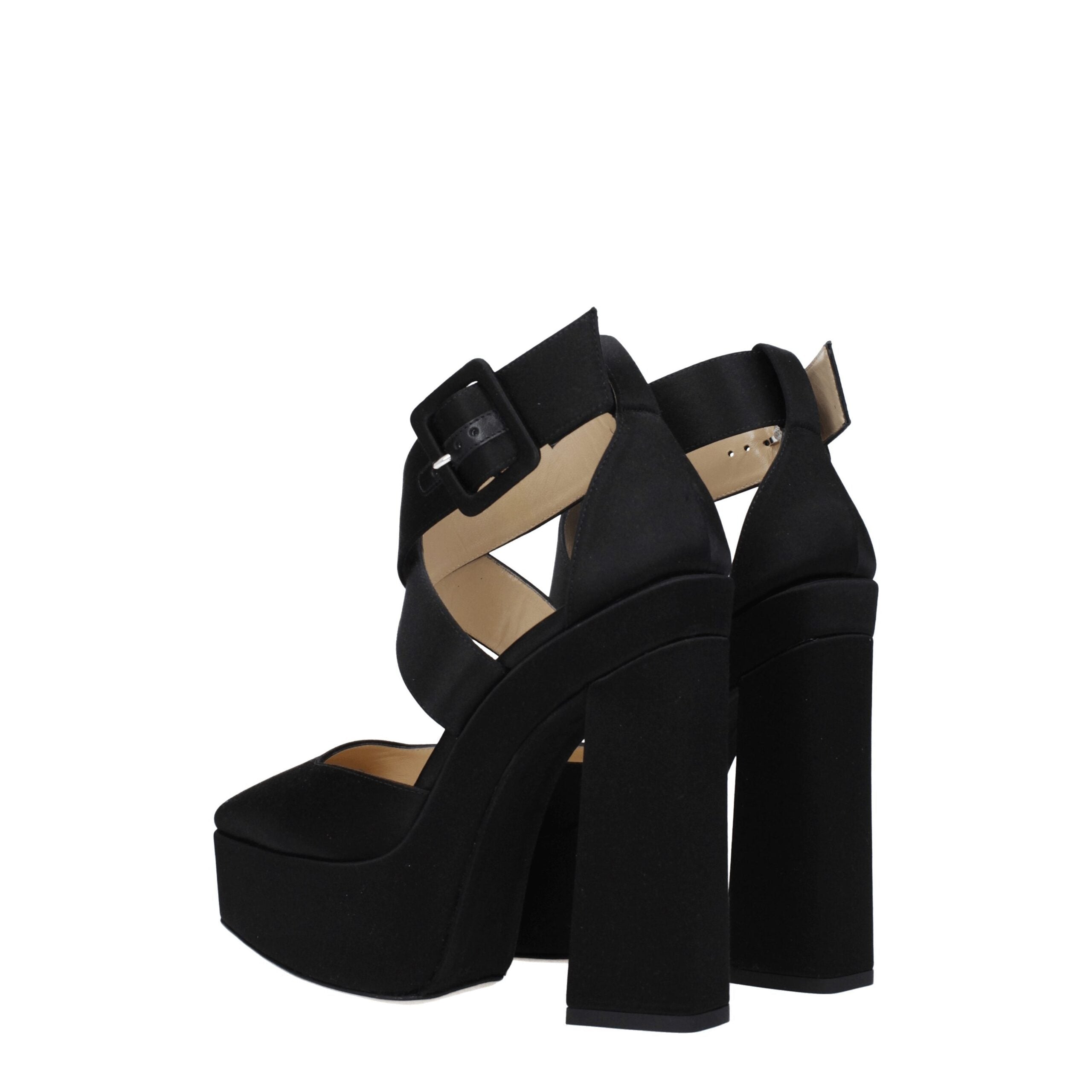 Jimmy Choo Black Satin Sandal