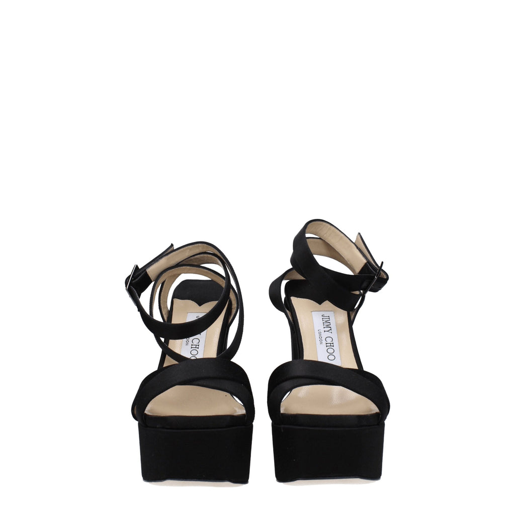 Jimmy Choo Black Satin Sandal