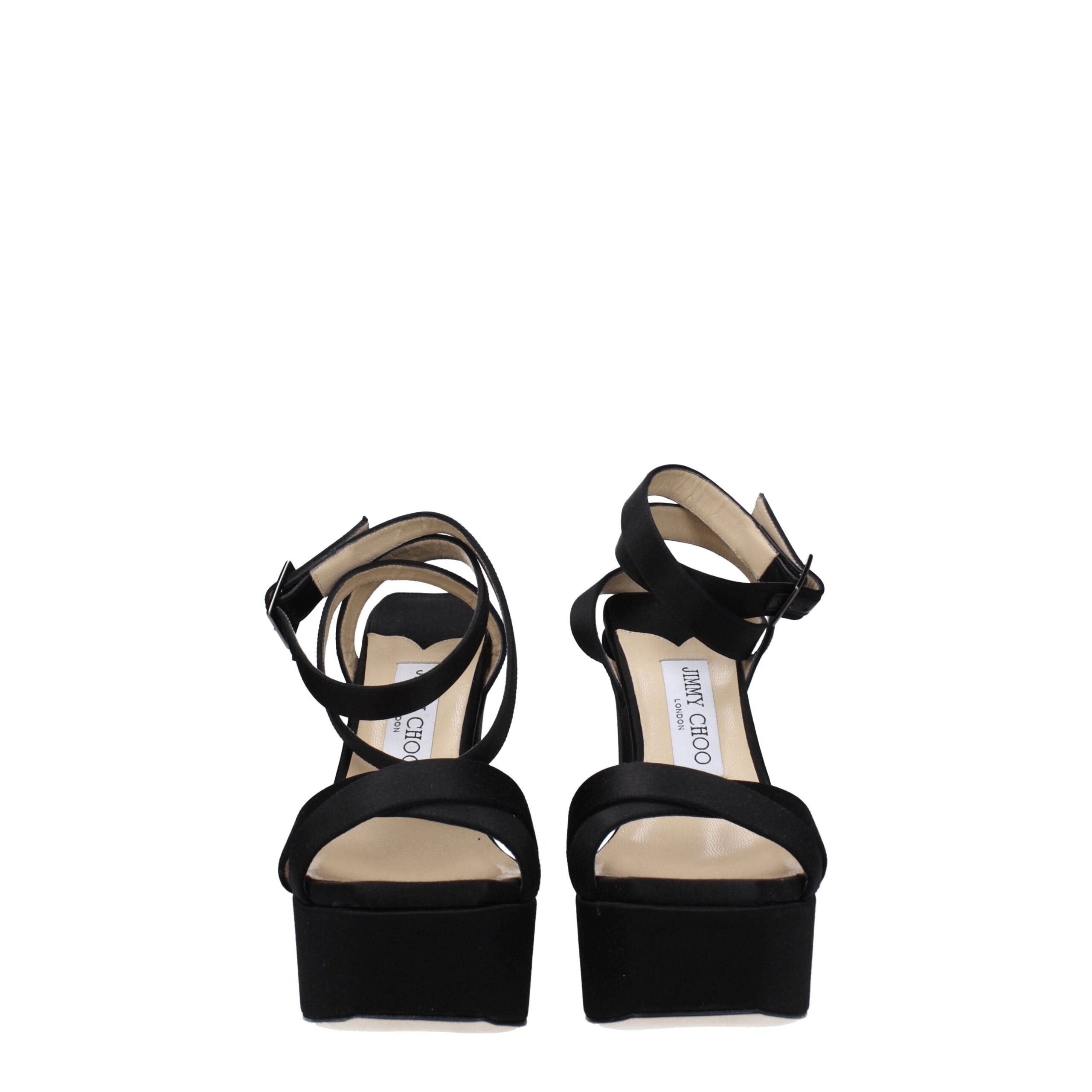 Jimmy Choo Black Satin Sandal