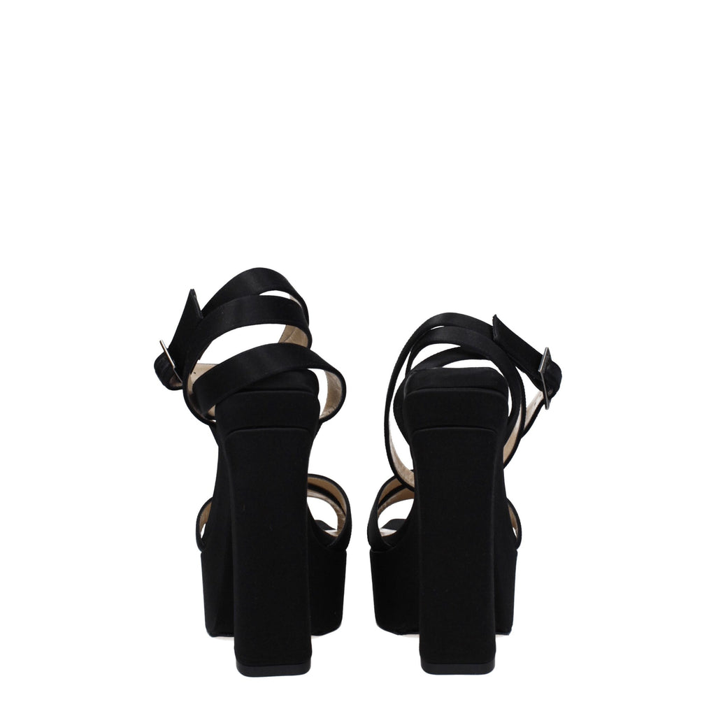 Jimmy Choo Black Satin Sandal