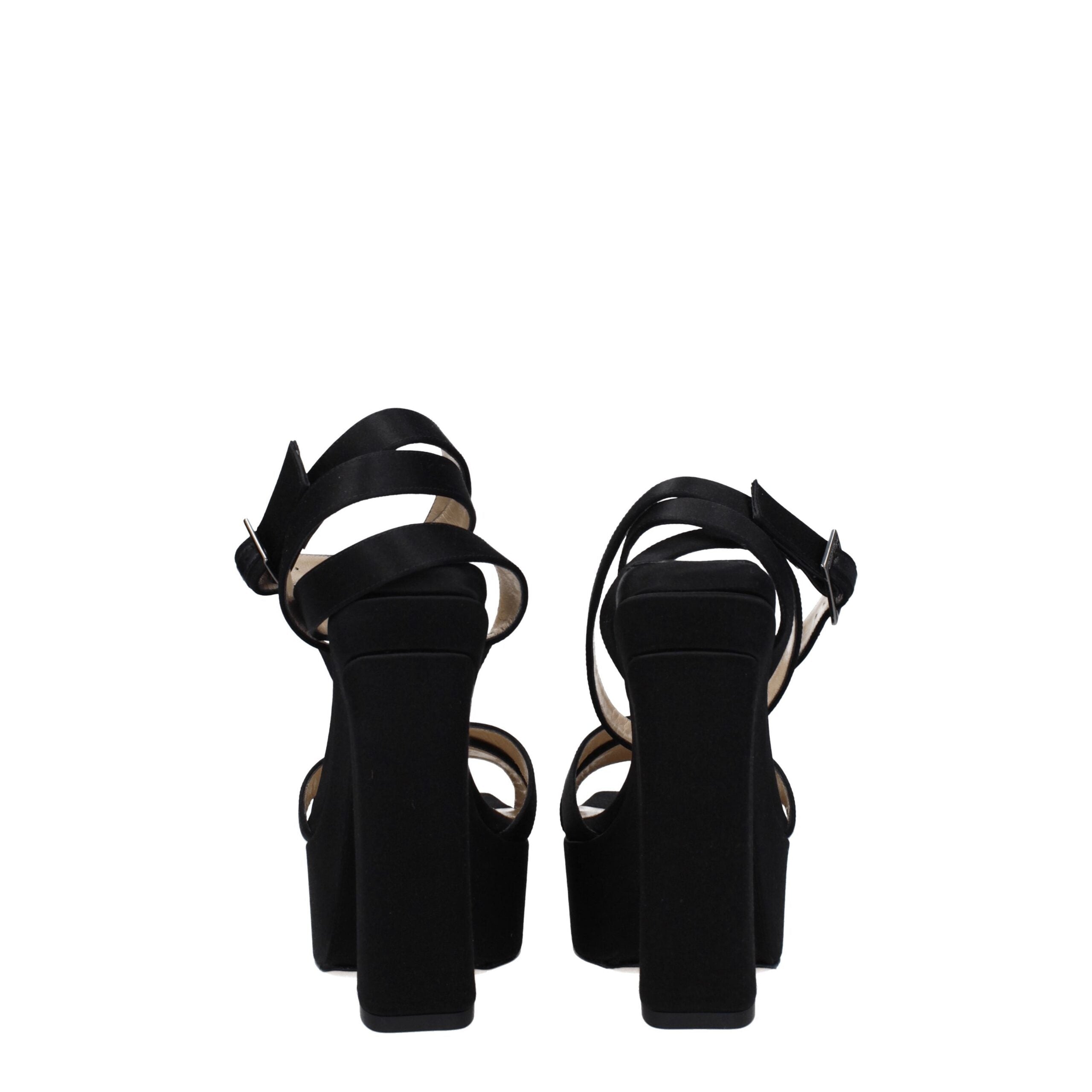 Jimmy Choo Black Satin Sandal