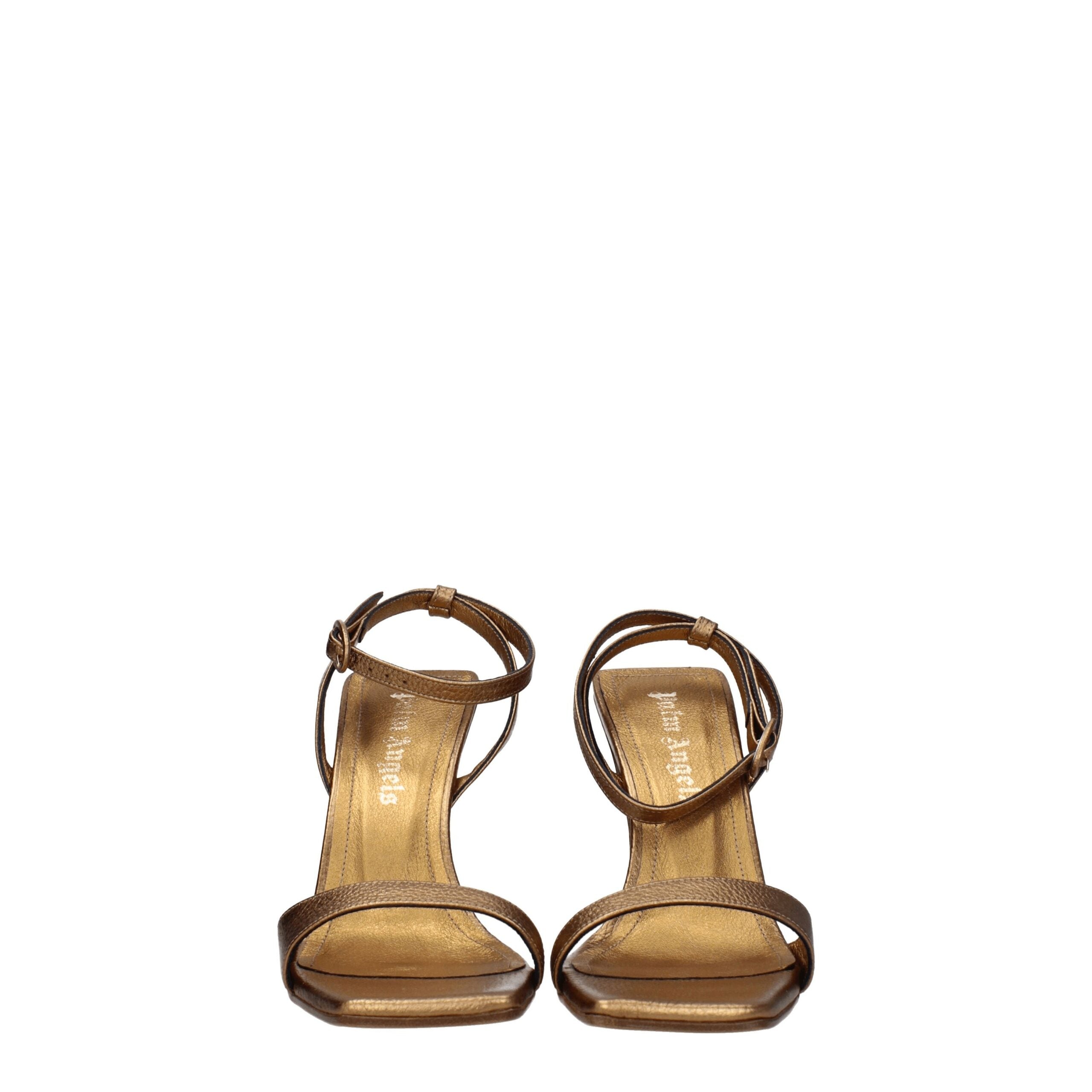 Palm Angels Gold Leather Sandal