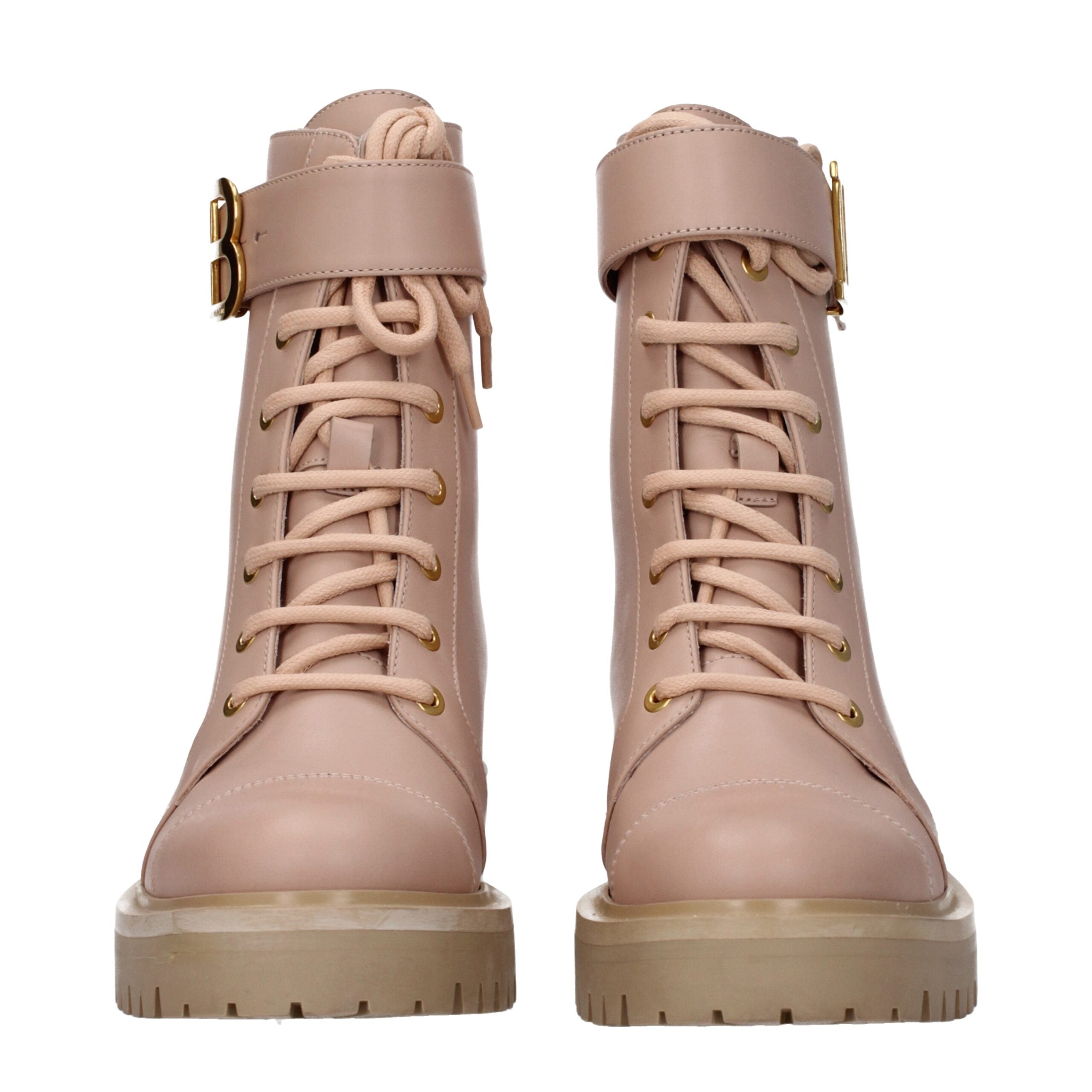 Balmain Beige Leather Ankle