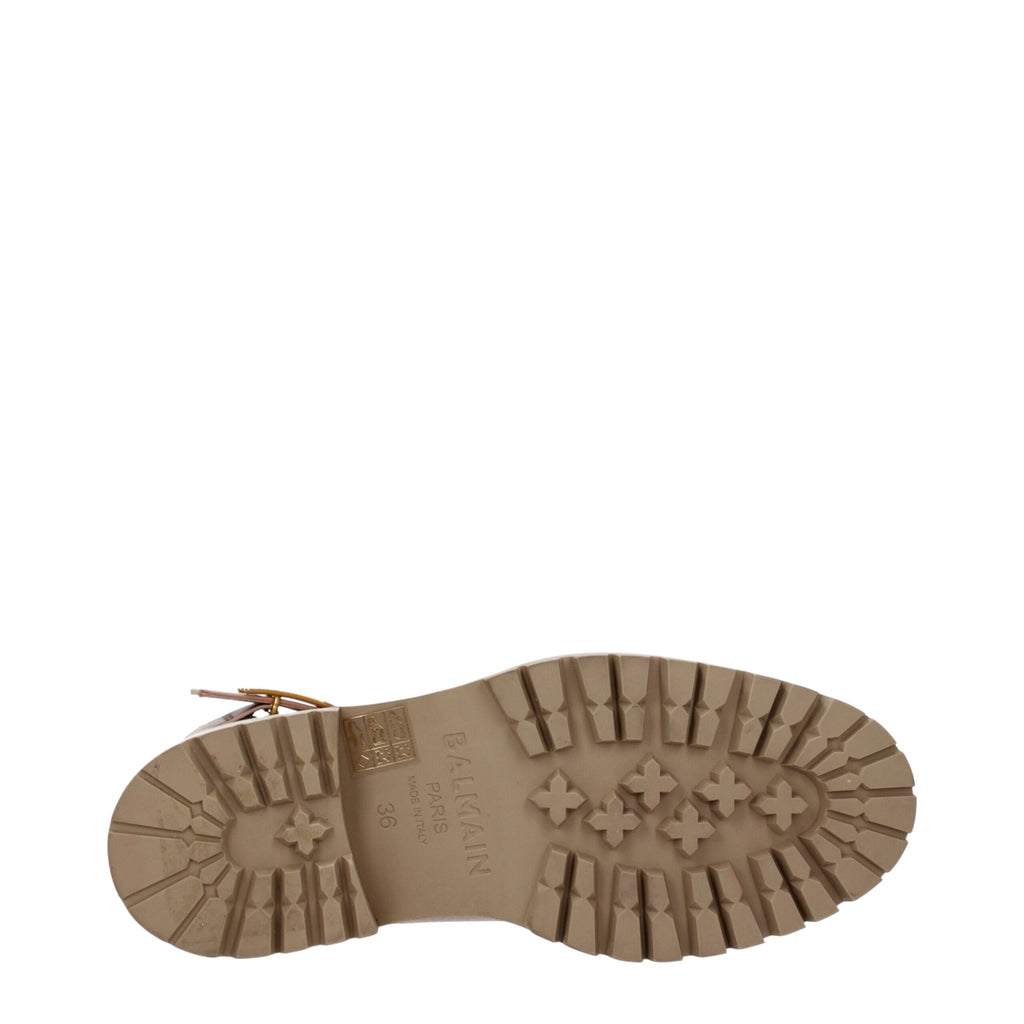 Balmain Beige Leather Ankle