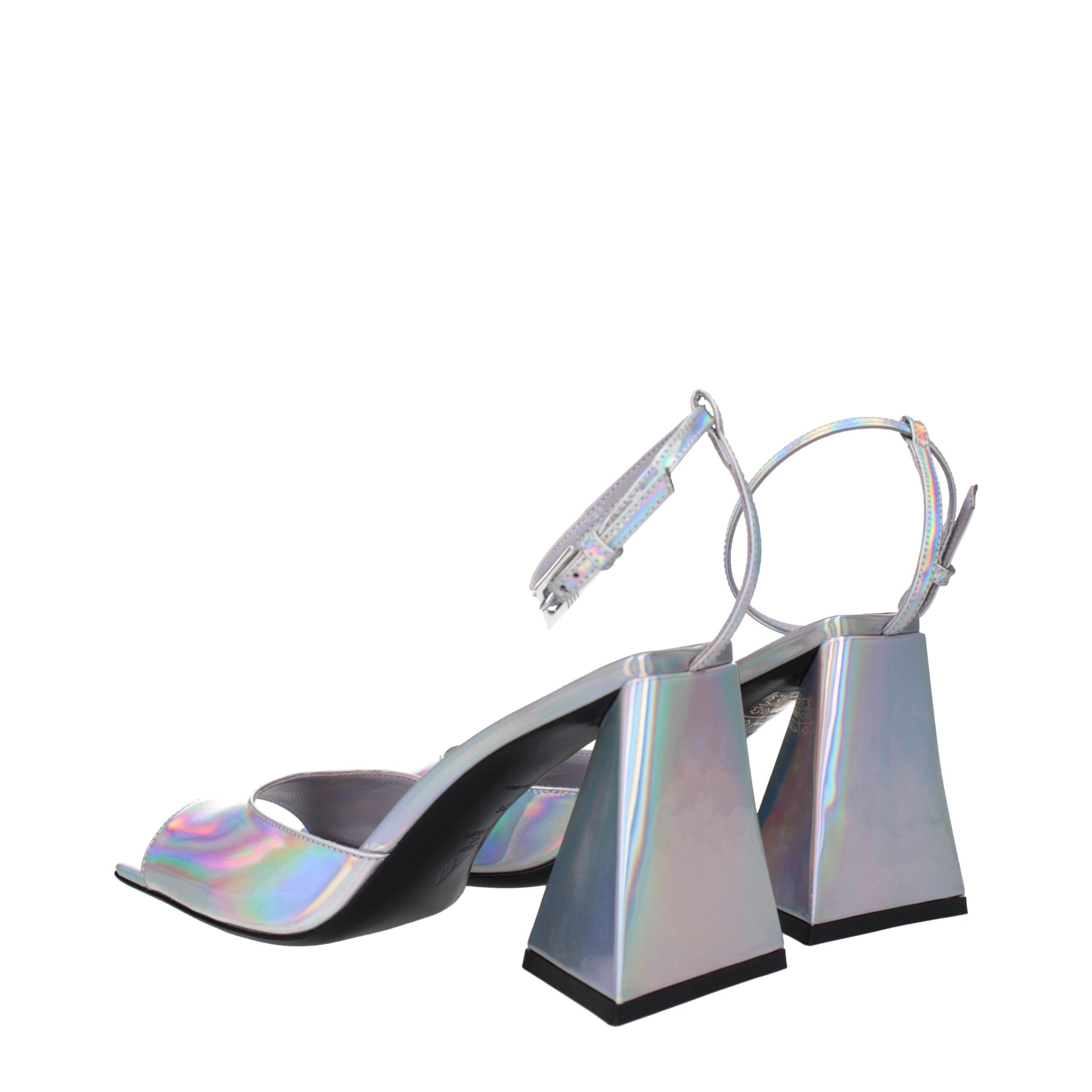 The Attico Gray Leather Sandal