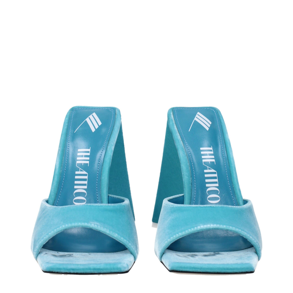 The Attico Light Blue Velvet Sandal