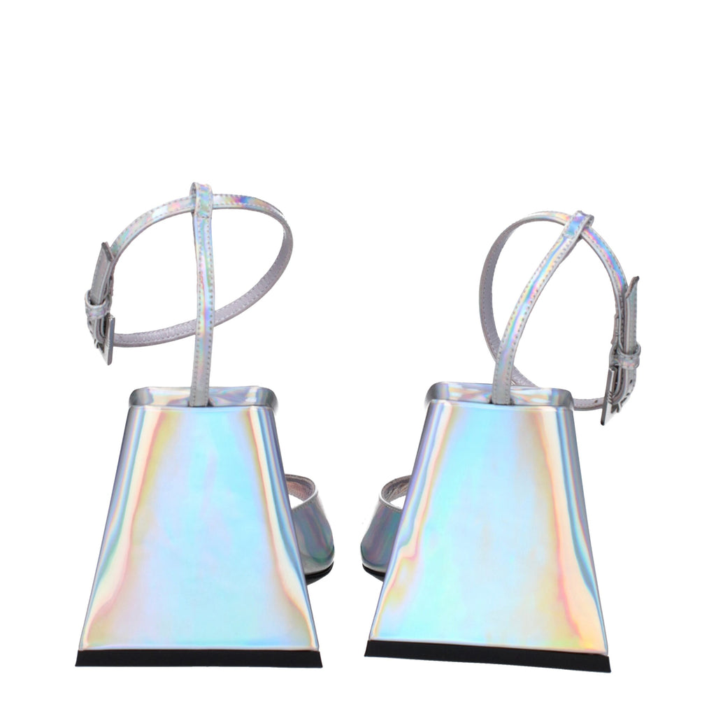 The Attico Gray Leather Sandal